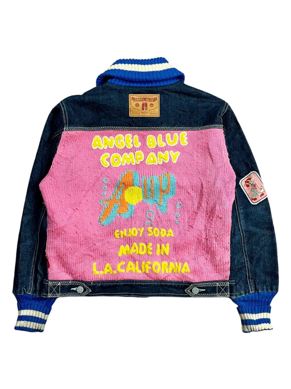 Angel Blue 2000s Angel Blue - Hybrid Knitted & Denim Jacket Size L / US 10 / IT 46 - 7 Thumbnail