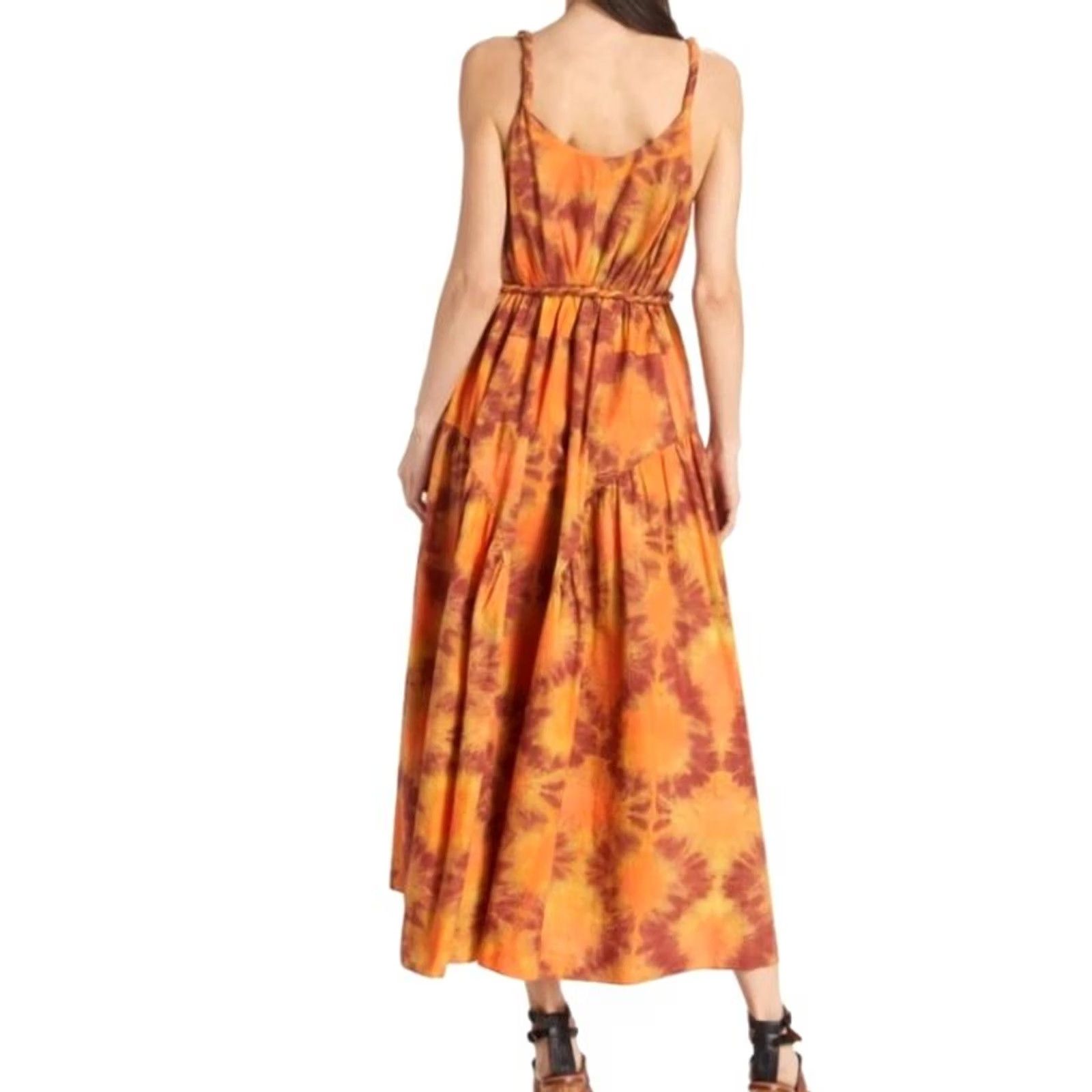 Ulla Johnson Ulla Johnson Valentina tie-dye Midi Dress SIZE 6 Women Multicolor A-Line Fit & Flare Midi Party/Cocktail Casual Womens Size M / US 6-8 / IT 42-44 - 3 Thumbnail