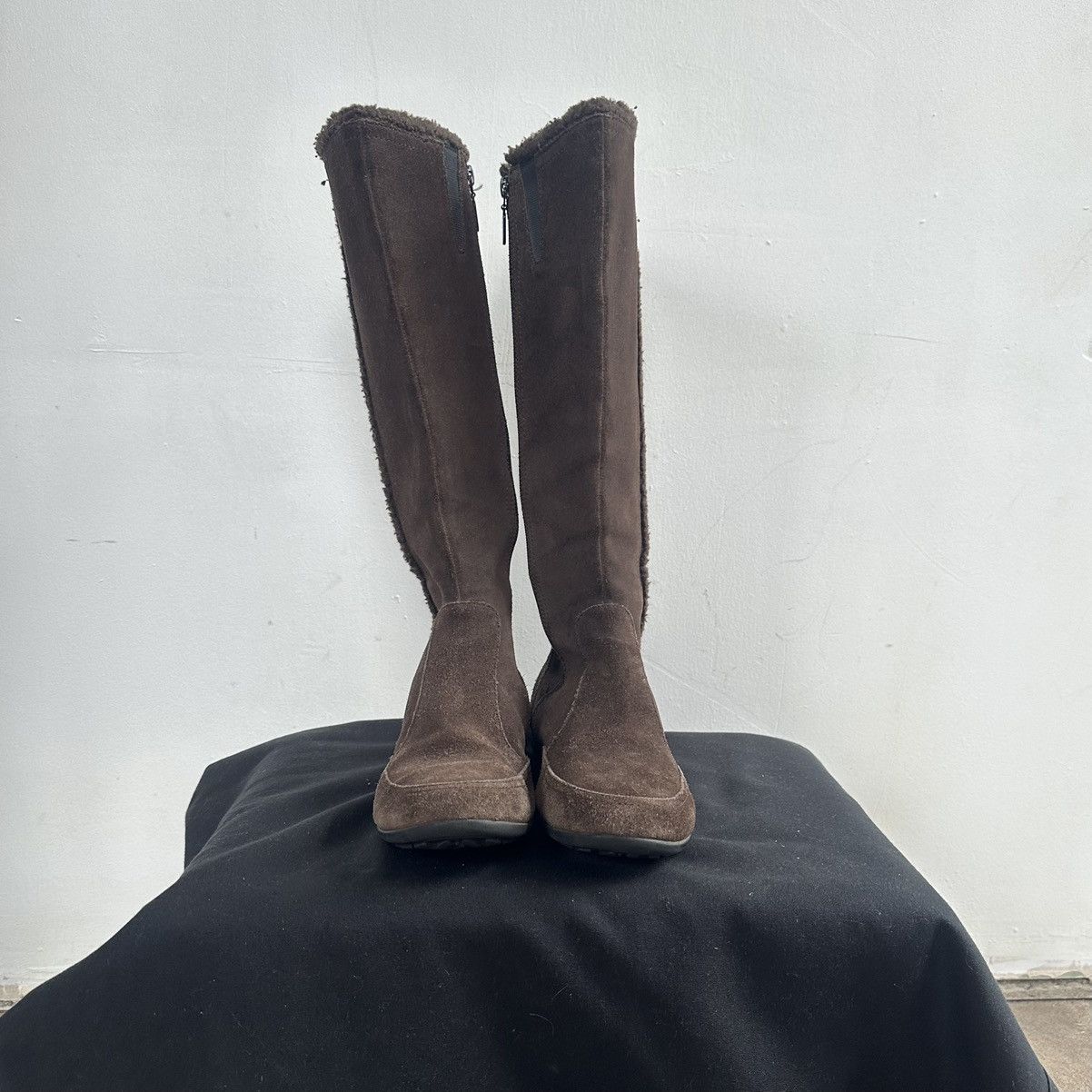 Esprit Vintage high boots Esprit moto suede leather shoes core Size US 9 / IT 39 - 4 Thumbnail