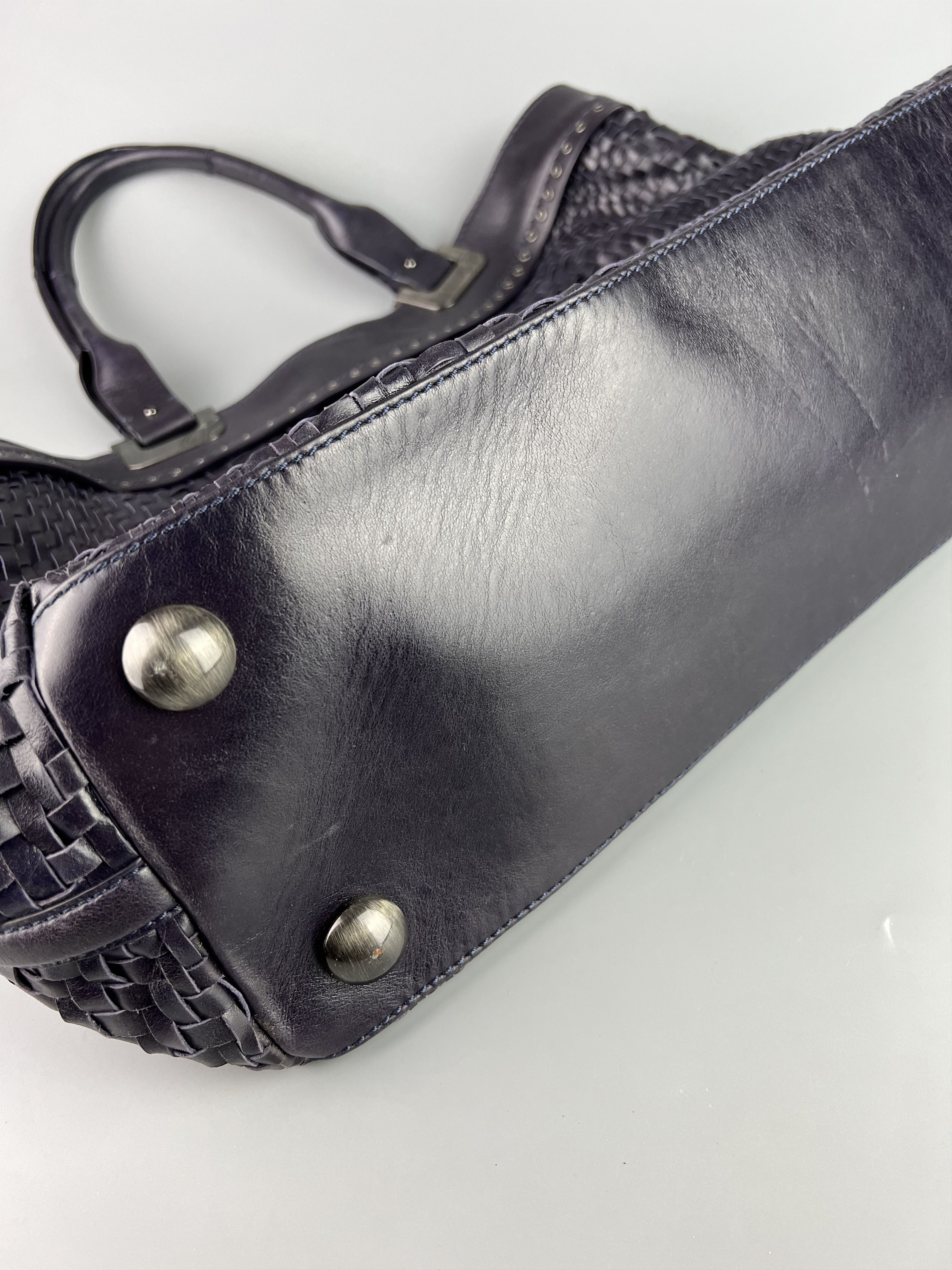 Leather Francesco Biasia Woven Leather Shoulder Bag Handbags Purple Size ONE SIZE - 8 Thumbnail