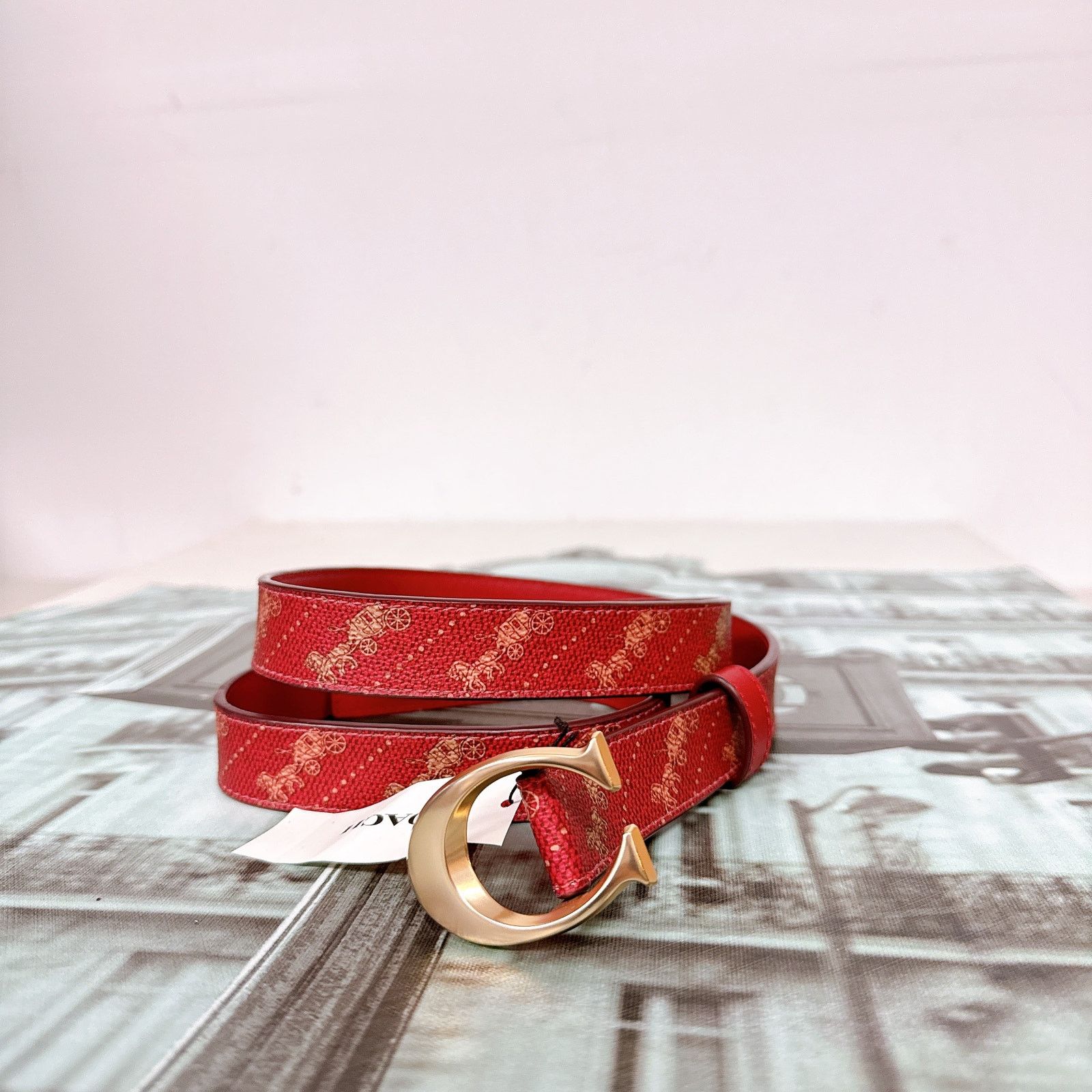 Coach Coach C7121 Signature Buckle Belt With Horse And Carriage , Size ONE SIZE - 5 Thumbnail