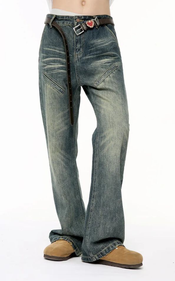 Japanese Brand × Jean Male Jeans Vintage Washing Straight Denim Size US 31 - 4 Thumbnail