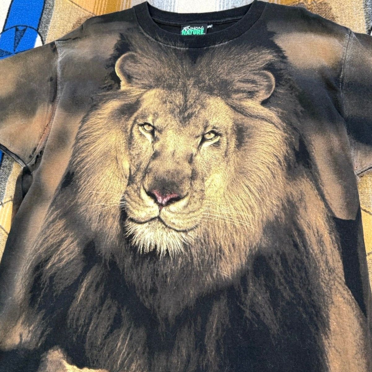 Vintage VINTAGE Radical Nature Lion Animal All Over Print T-Shirt XL Men Black 90s Outdoor Nature AOP Size US XL / EU 56 / 4 - 6 Thumbnail