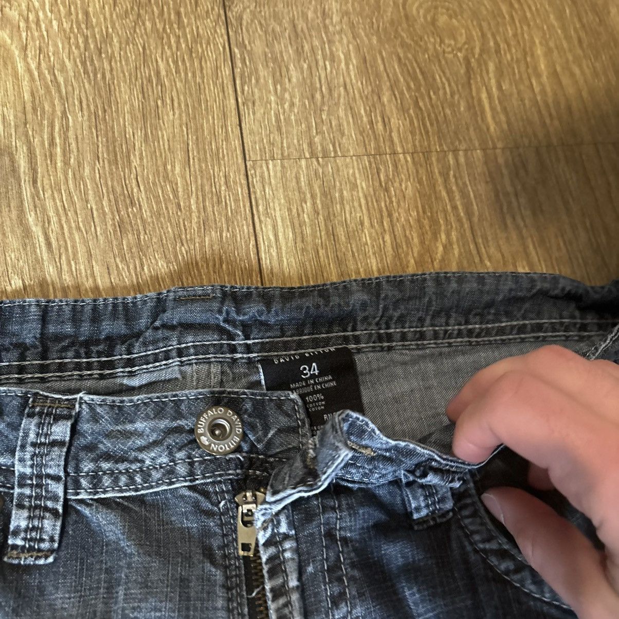 Buffalo David Bitton David Bitton Faded Distressed Baggy Fit Dark Wash Size US 34 / EU 50 - 4 Thumbnail