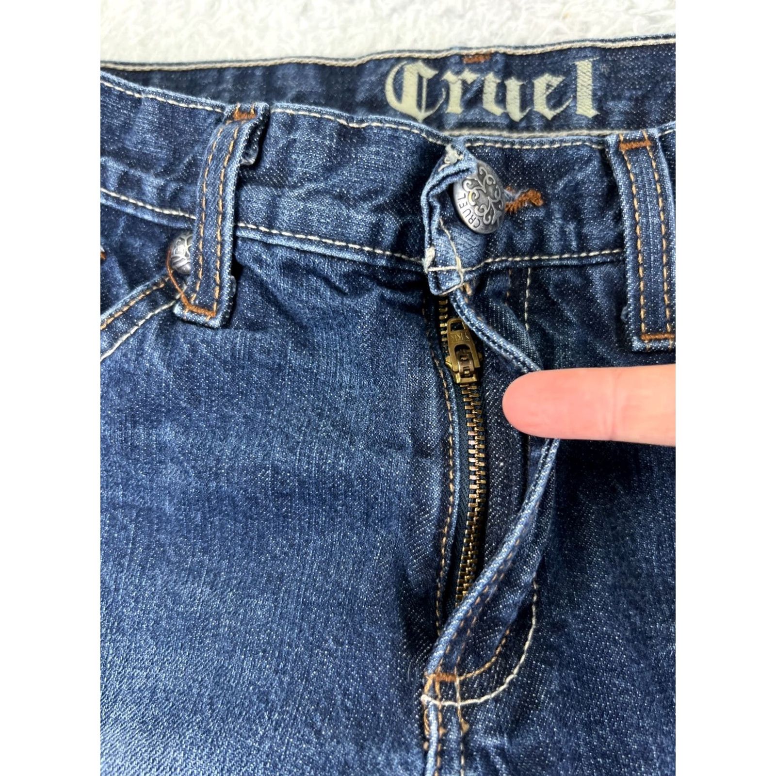 Vintage Cruel Jeans Womens 27 Blue Denim Bootcut 5-Pocket Stretch Slim Cotton Blend 27x30 Georgia Cruel Girl Jeans Mens Womens Girls Size 27" / US 4 / IT 40 - 5 Thumbnail