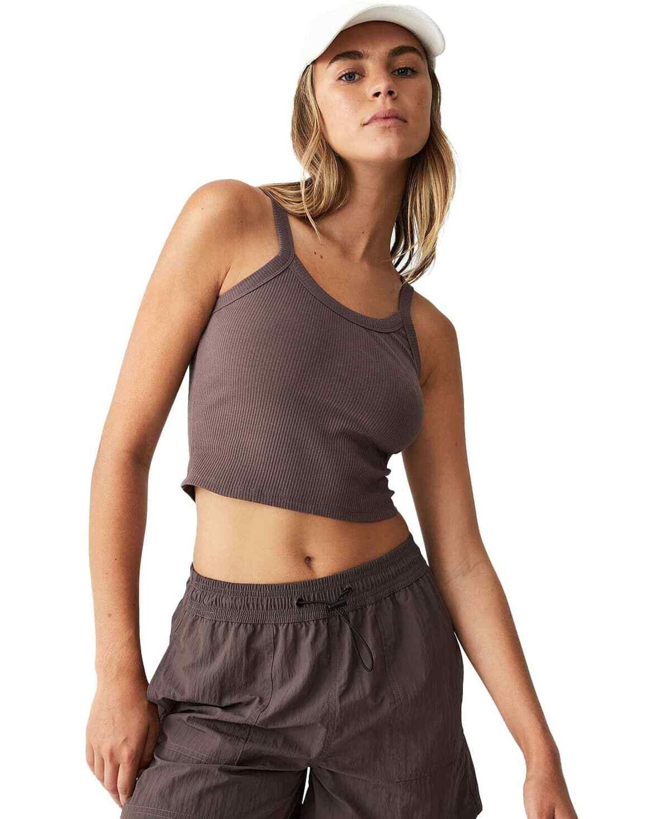 Other Cotton On Body Women's Brown Y2K Crop Top - L - Brown Size L / US 10 / IT 46 - 1 Thumbnail