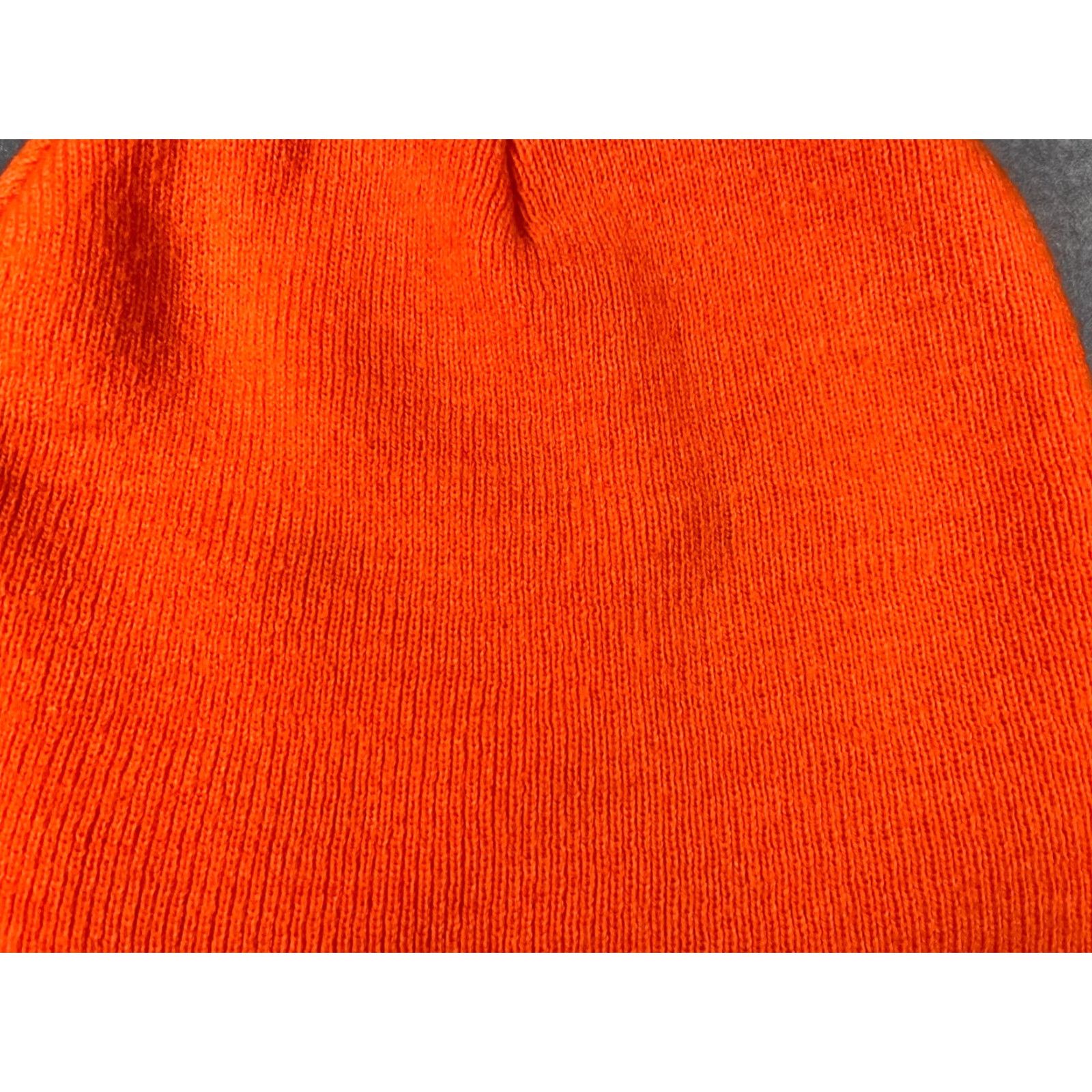 Vintage Att Headwear Beanie Adult One Size Orange Knit Acrylic High Visibility Size ONE SIZE - 2 Thumbnail