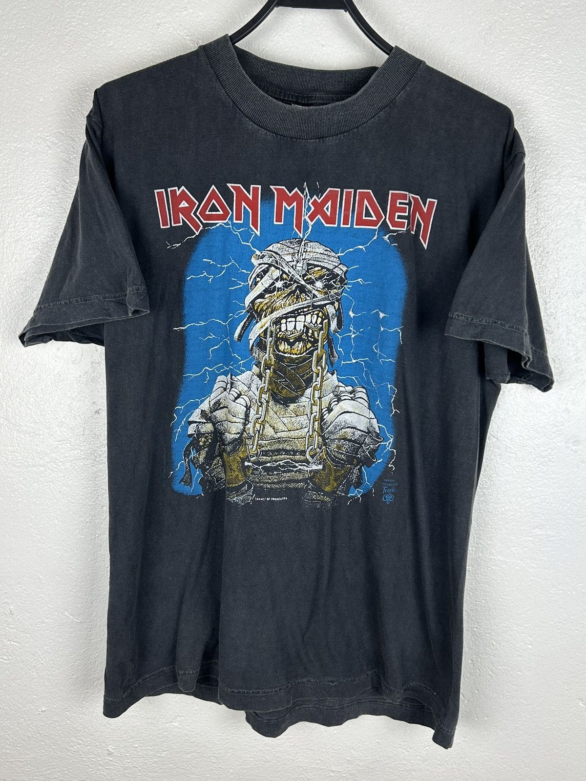 80s Vintage Iron Maiden 1984 Powerslave By Tusk T-Shirt, image size:1200x1600
