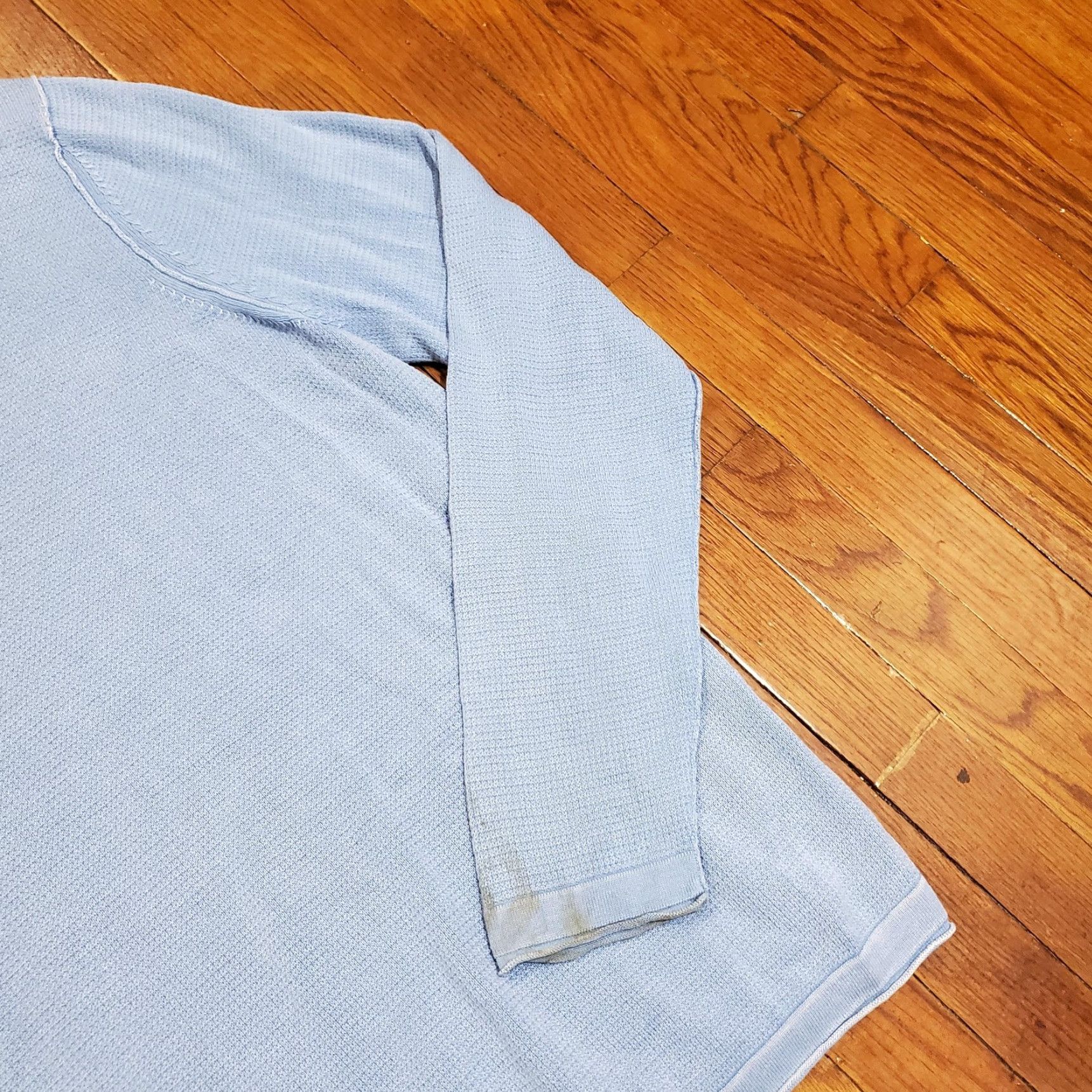 Tommy Bahama Tommy Bahama Sweater Mens XL Blue Pima Cotton Tencel Waffle Knit Pullover Top Size US XL / EU 56 / 4 - 3 Thumbnail