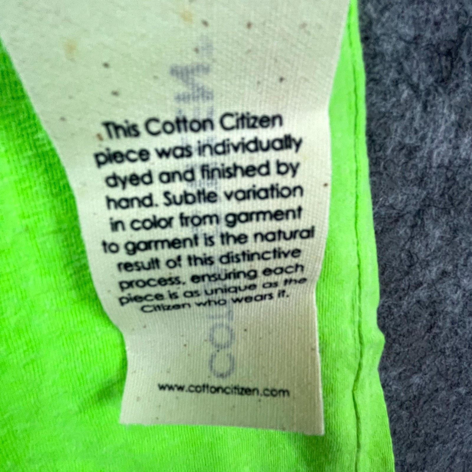 COTTONCITIZEN Cotton Citizen John T-Shirt Medium Lime Green Cotton Hemp Size US M / EU 48-50 / 2 - 5 Thumbnail