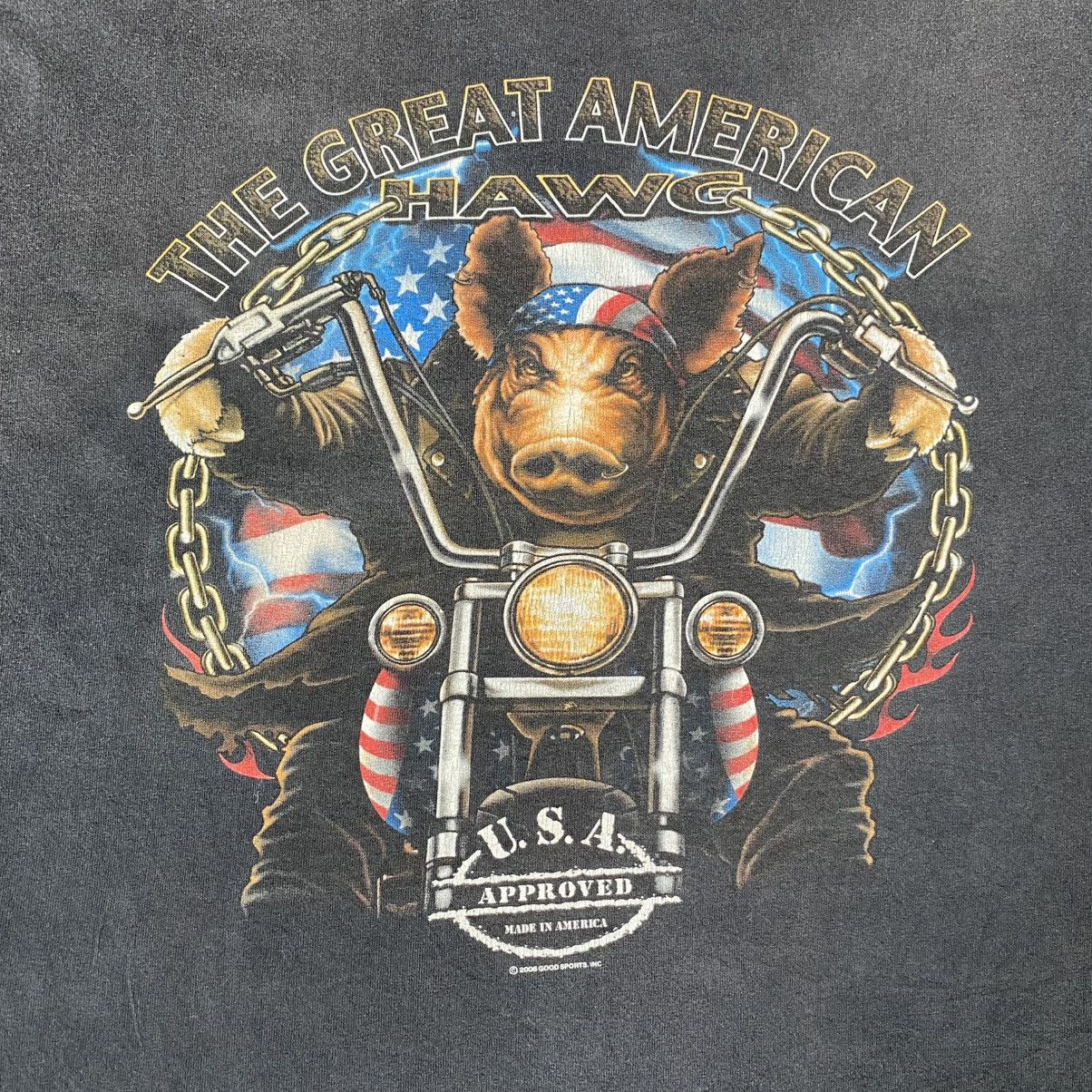 Harley Davidson Vintage Y2K 2006 The Great American Hawg Sun Faded Tee Size US XXL / EU 58 / 5 - 7 Thumbnail