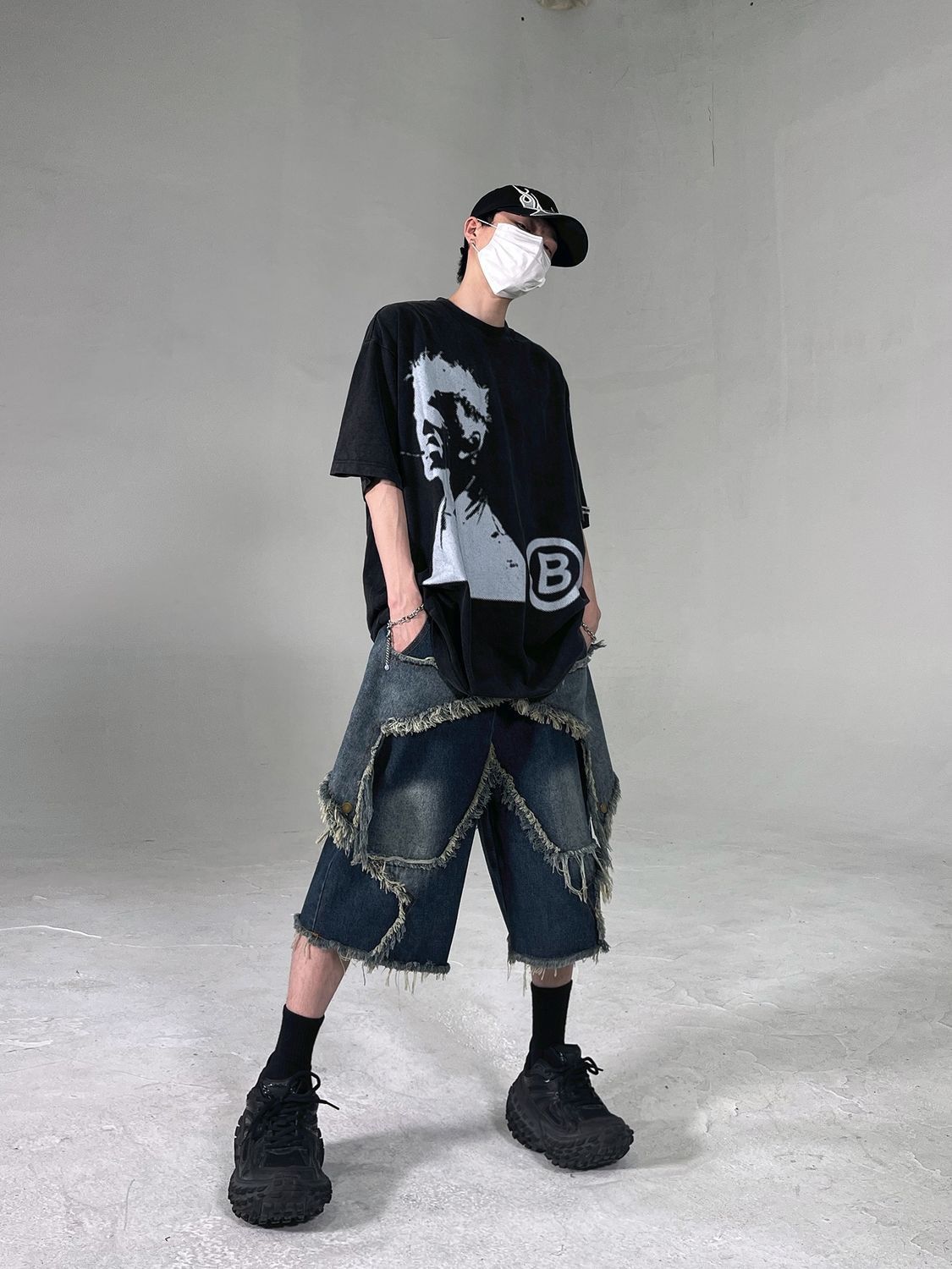 Japanese Brand retro star patch tassel men denim shorts Size US 32 / EU 48 - 5 Thumbnail