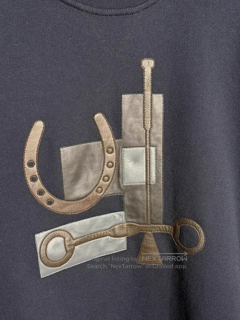 Hermes Hermes Patchwork Sweatshirt with Leather Logo Size S / US 4 / IT 40 - 3 Thumbnail