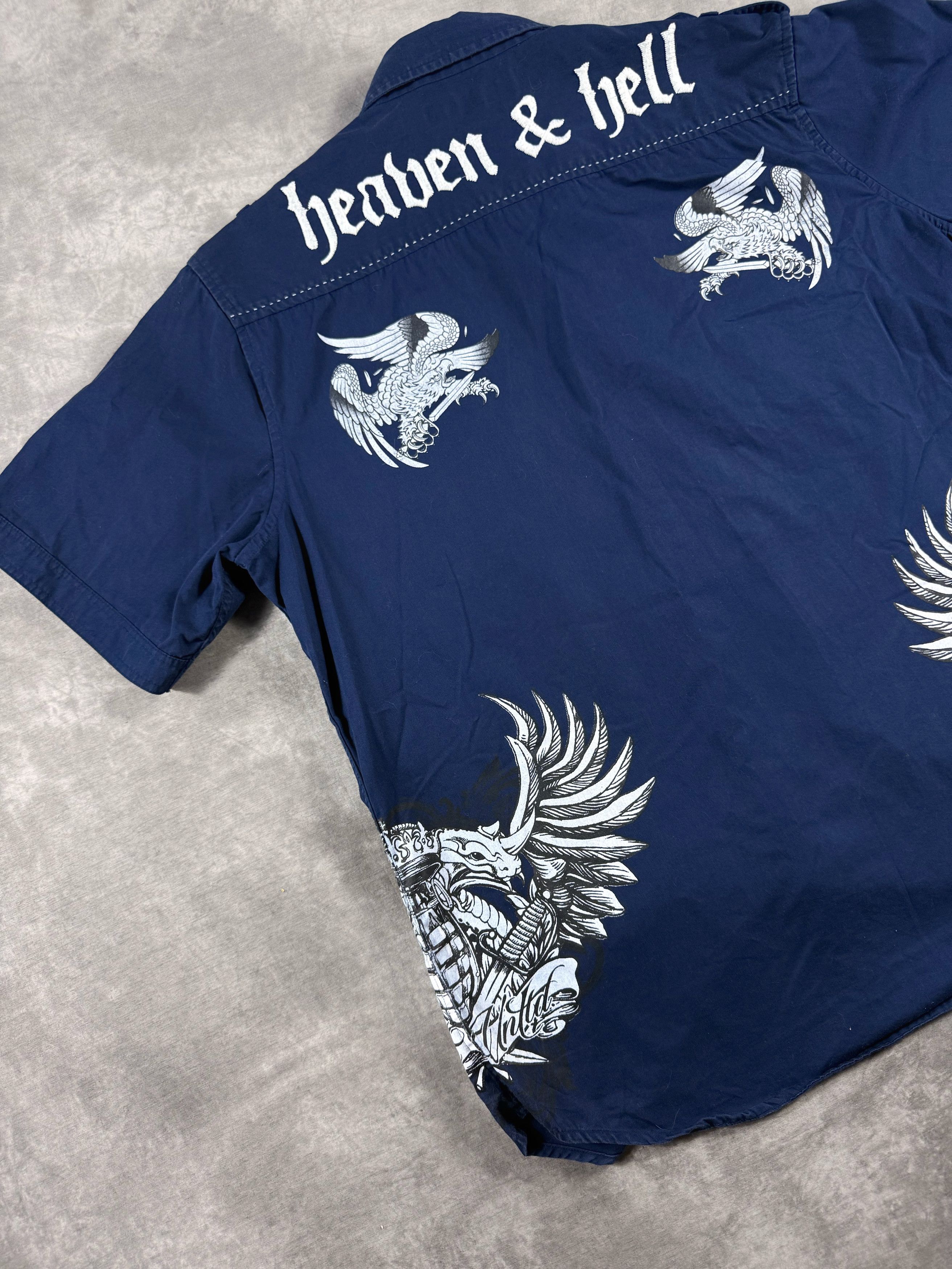 Ecko Unltd. Ecko Unltd Heaven & Hell XL Short Sleeve Shirt Vintage Y2K Size US XL / EU 56 / 4 - 3 Thumbnail