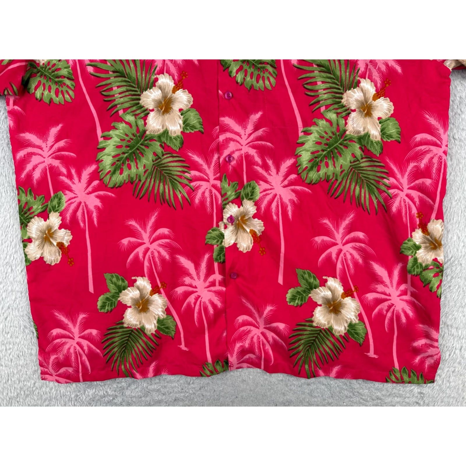 Vintage VHO Shirt Mens 3XL XXXL Pink Green Floral Hawaiian Hibiscus Palm Tree Terivoile Shirt Size US XXL / EU 58 / 5 - 5 Thumbnail