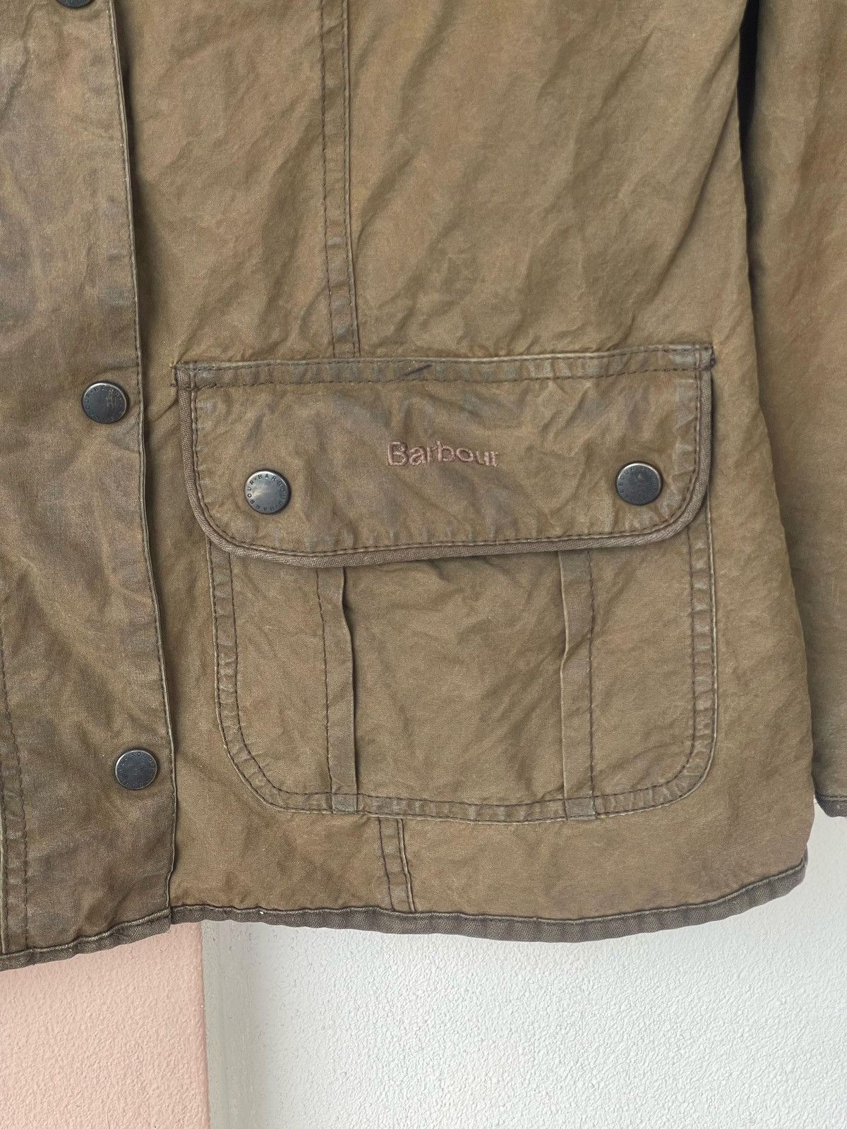 Barbour × Vintage Vintage Barbour Utility Waxed Jacket Size L / US 10 / IT 46 - 5 Thumbnail