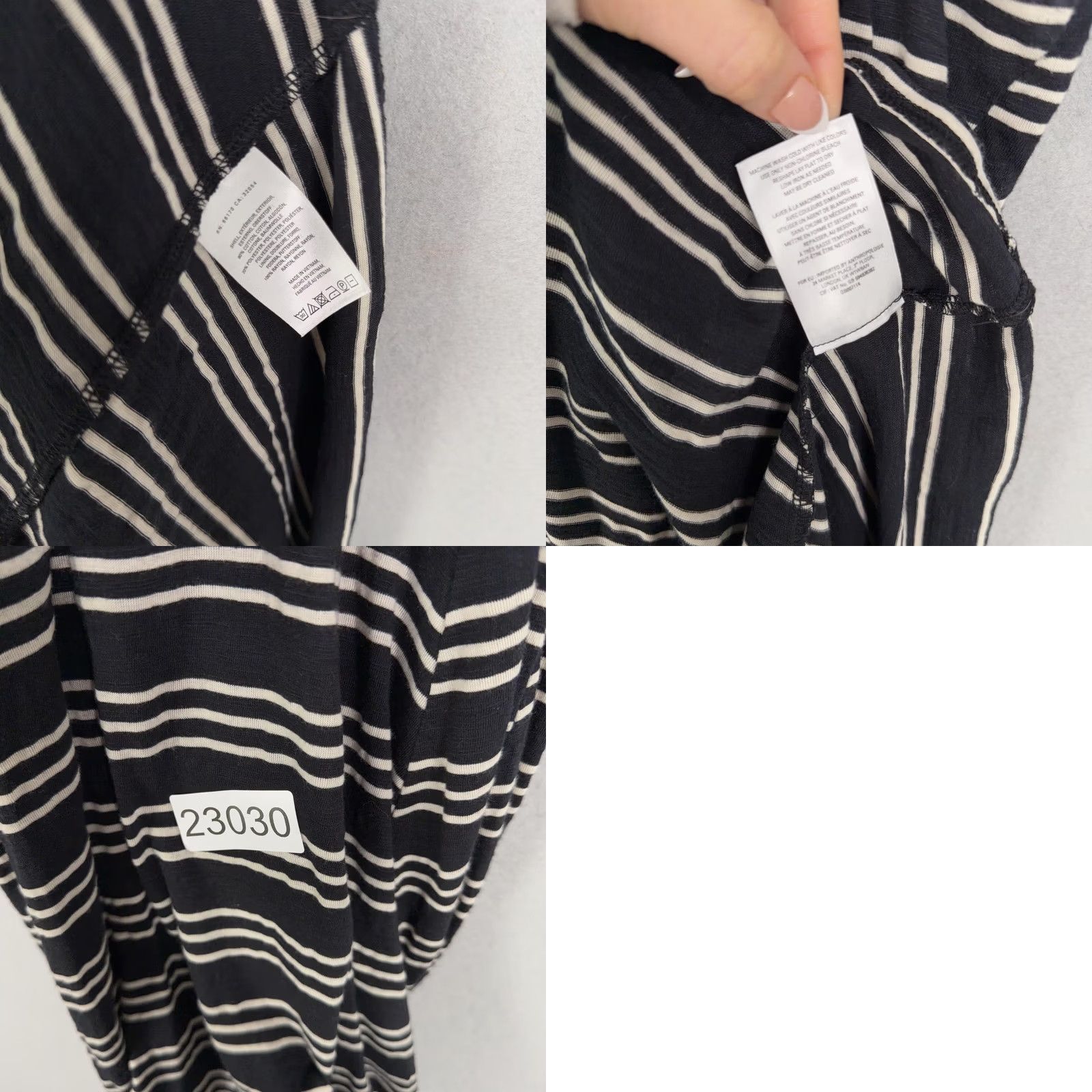 Vintage Maeve Dress Womens Small Black White Stripe One Shoulder A Line Sleeveless Jersey Knit Casual Party/Cocktail Size S / US 4 / IT 40 - 10 Thumbnail
