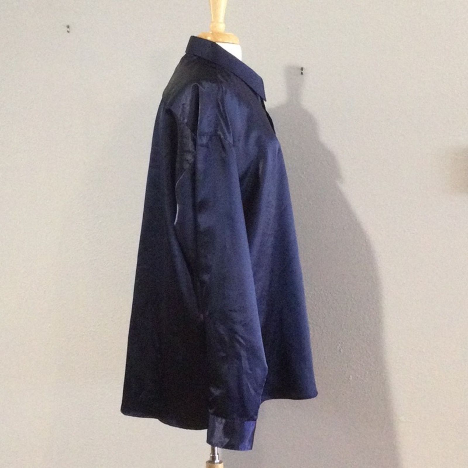 Jordan Craig Jordan Craig Men's Navy Long Sleeve Collared Shirt Size 2XL Size US XXL / EU 58 / 5 - 4 Thumbnail