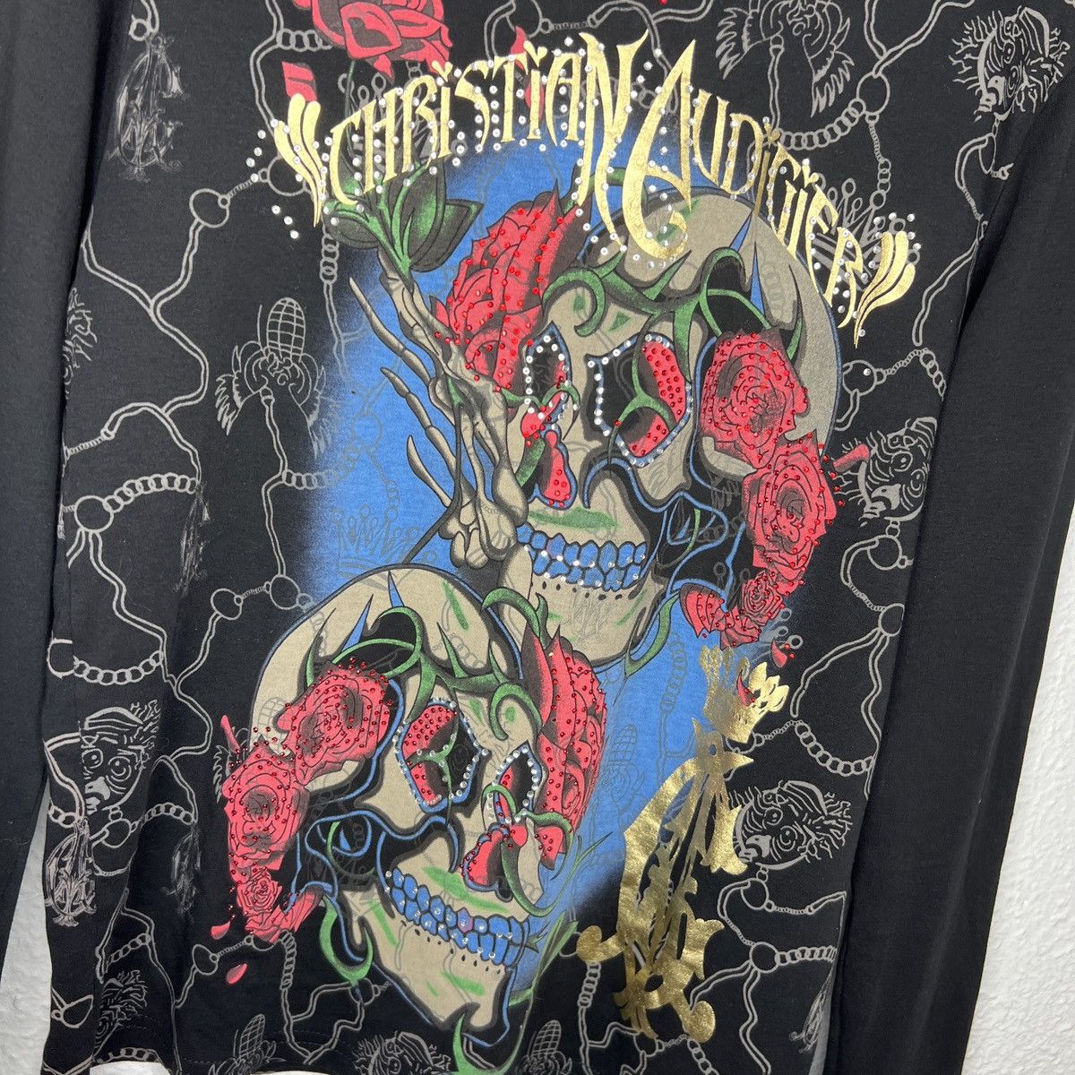 Christian Audigier Ed Hardy Christian Audigier Love Kills Skull AOP T-Shirt Y2K Size US M / EU 48-50 / 2 - 5 Thumbnail