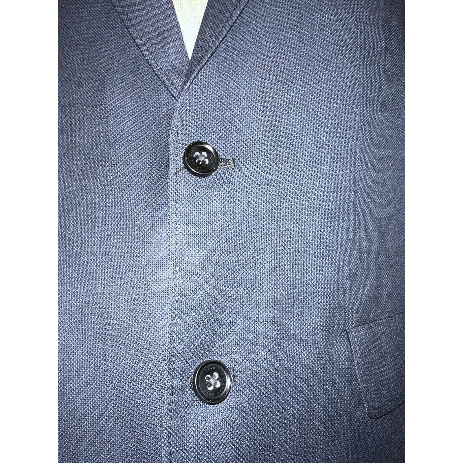 Hugo Boss Hugo Boss Mens Two Button Blazer Jacket Blue Size 40 R Size 40R - 4 Thumbnail