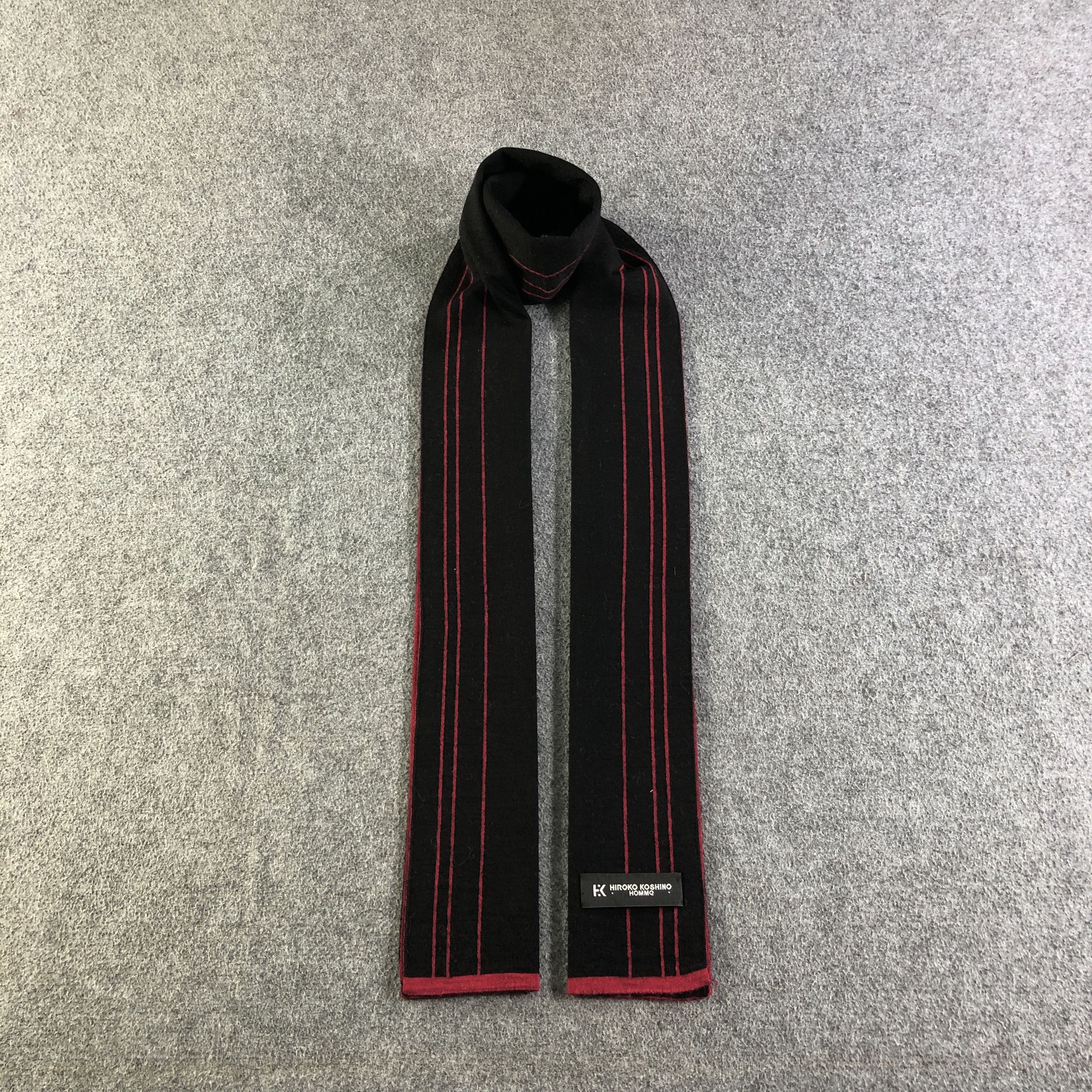 Hiroko Koshino Homme Hiroko Koshino Striped Merino Scarf Muffler Neckwear V2726 Size ONE SIZE - 1 Thumbnail