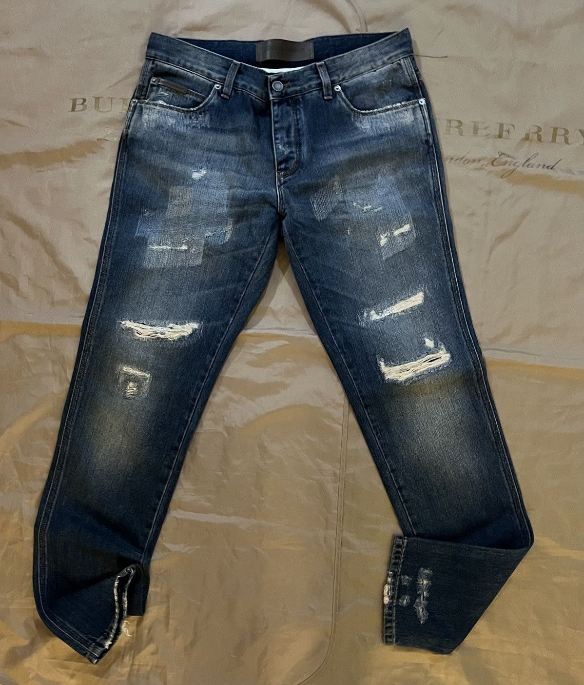 Dolce & Gabbana Dolce & Gabbana Navy Blue Angel Applique Ripped size 50 Size US 34 / EU 50 - 8 Thumbnail