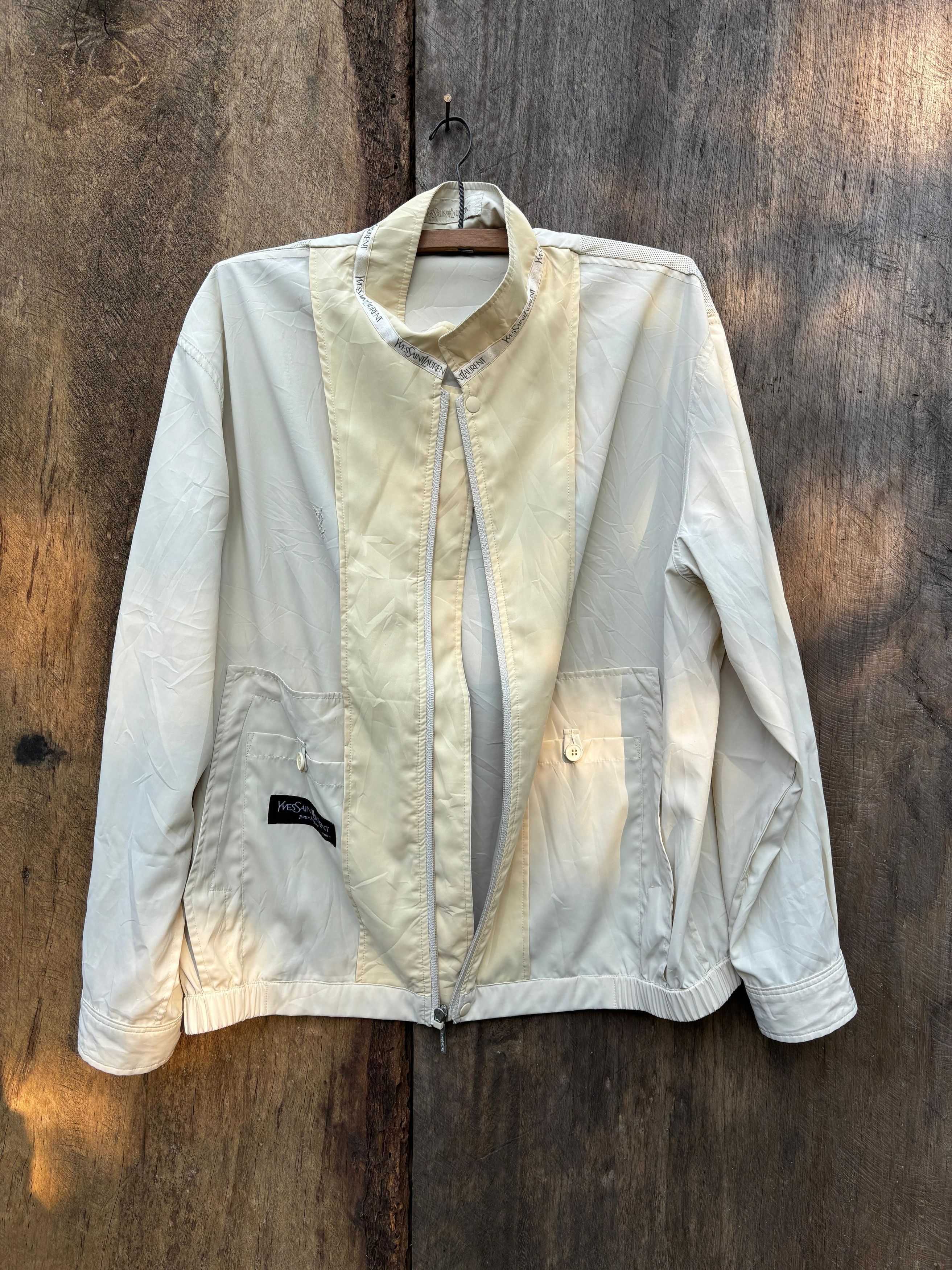 Saint Laurent Paris Vintage Yves Saint Laurent Pour Homme Big Logo Beige Jacket Size US L / EU 52-54 / 3 - 3 Thumbnail