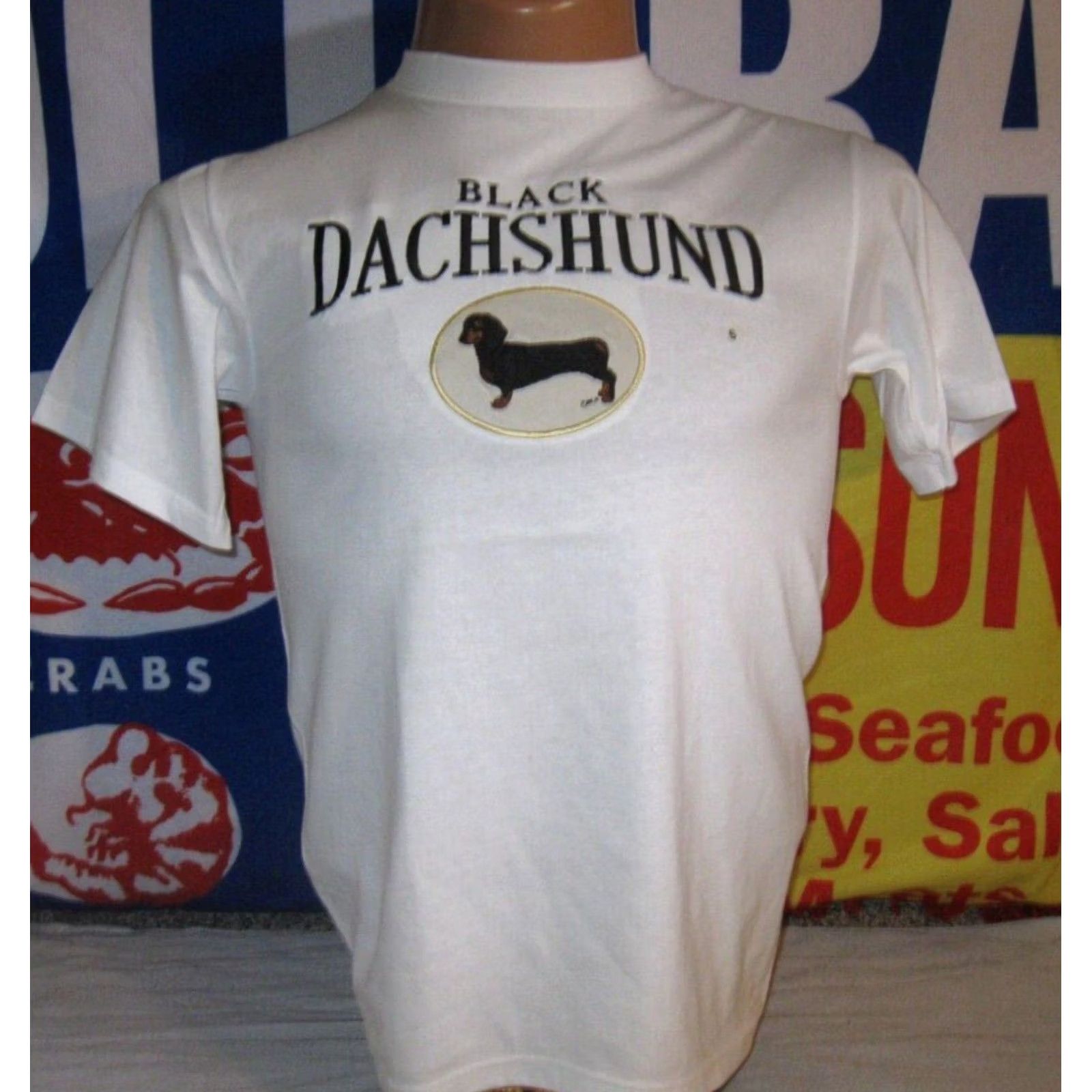 Vintage BLACK DACHSHUND Dog Lovers GR8 Dogs Shirt NEW Mens Adult Small CUTE PETS Size US S / EU 44-46 / 1 - 2 Thumbnail