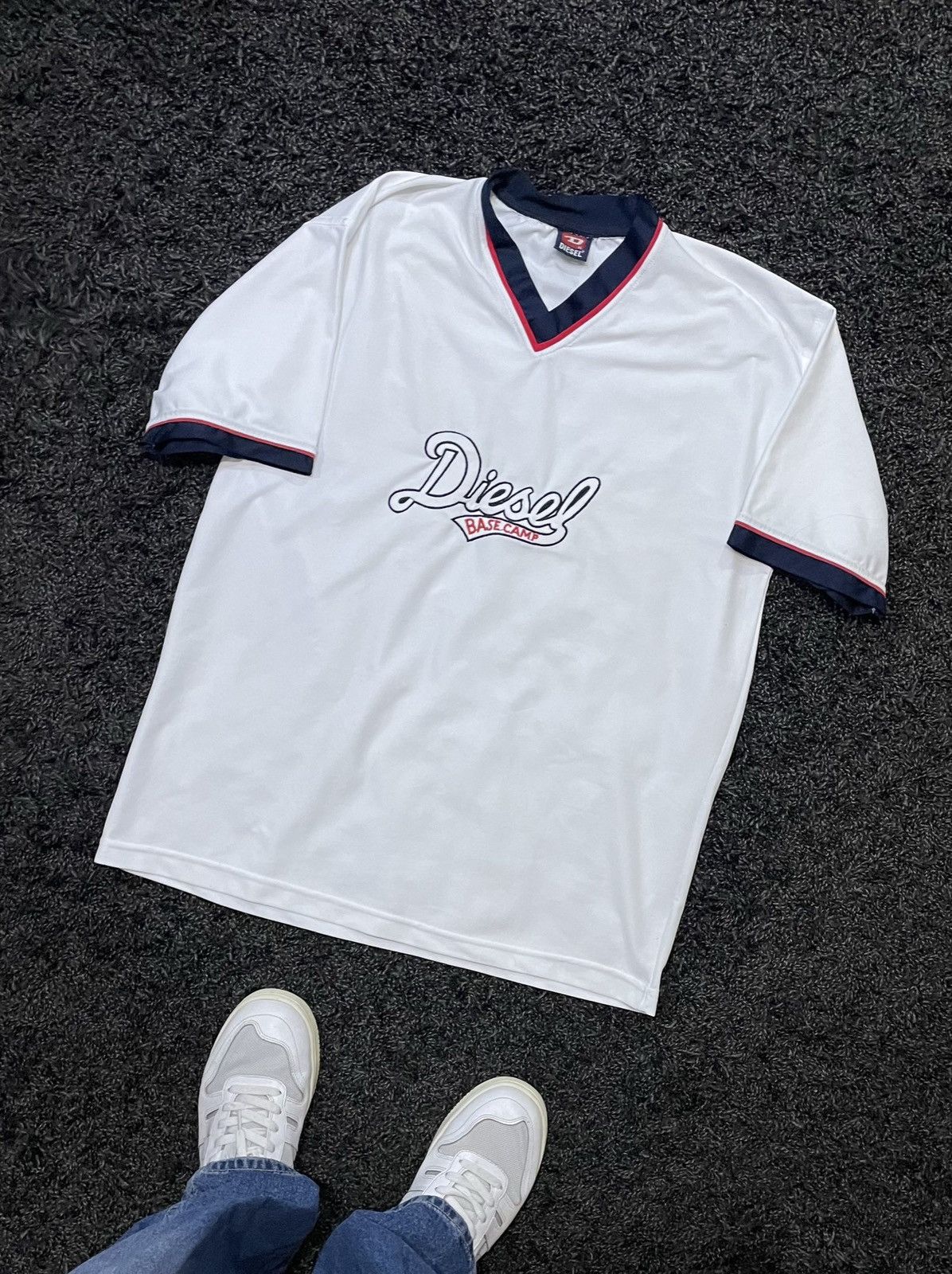 Diesel 🔥VINTAGE DIESEL DENIM BIG LOGO RAP TEE SHIRT JERSEY Y2K🔥 Size US L / EU 52-54 / 3 - 2 Thumbnail