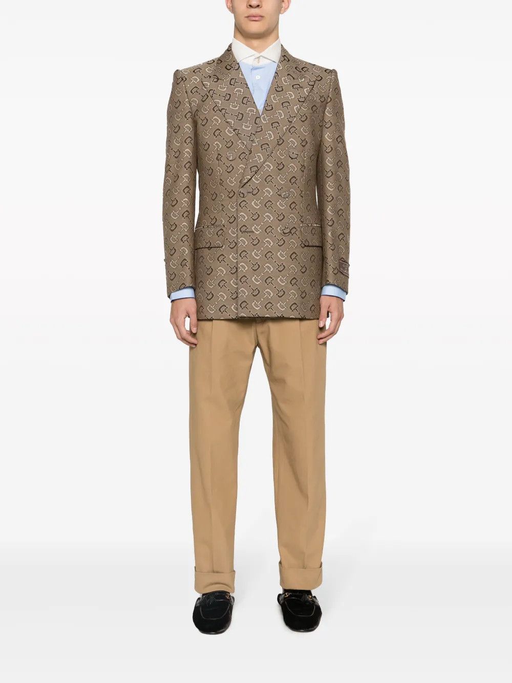 Gucci o1s1wg110225 Formal Heritage Jacket in Beige/Brown Size US M / EU 48-50 / 2 - 2 Thumbnail