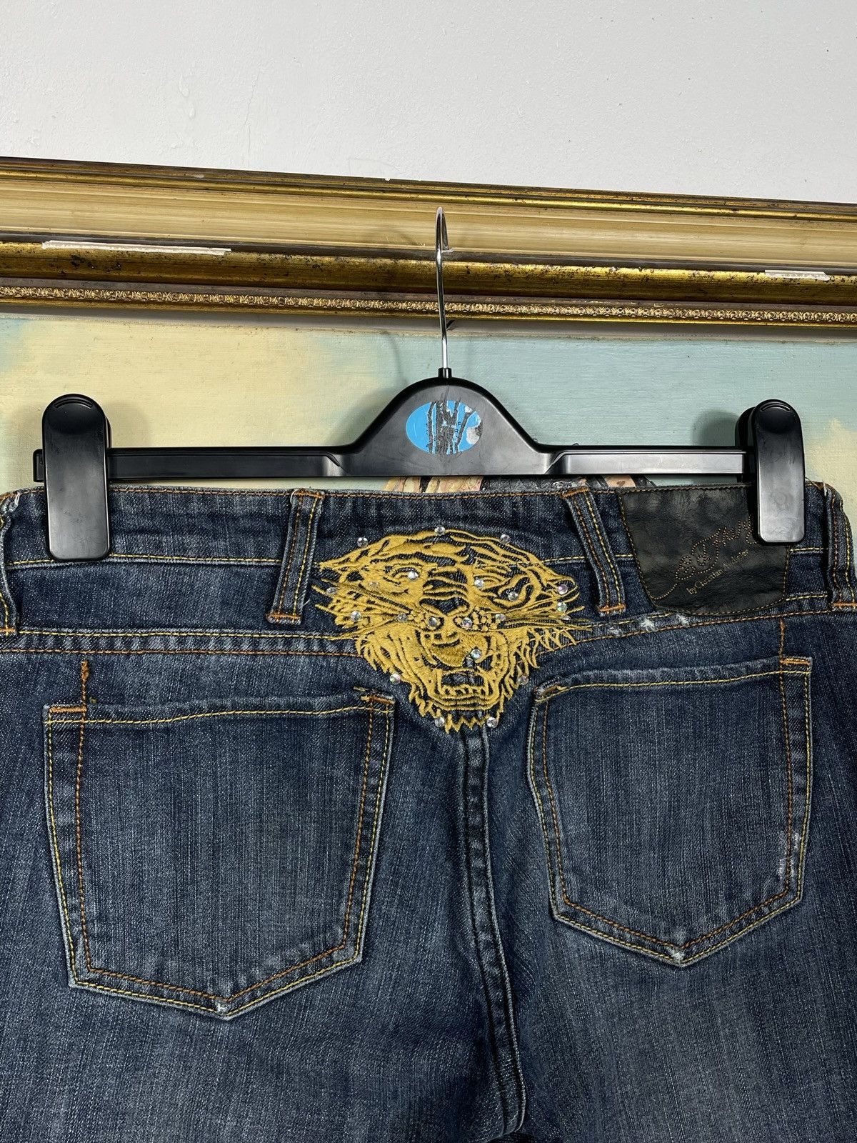 Ed Hardy × Vintage Ed Hardy Vintage Y2k Denim Trousers Jeans Drip Swag Size 28" / US 6 / IT 42 - 1 Thumbnail