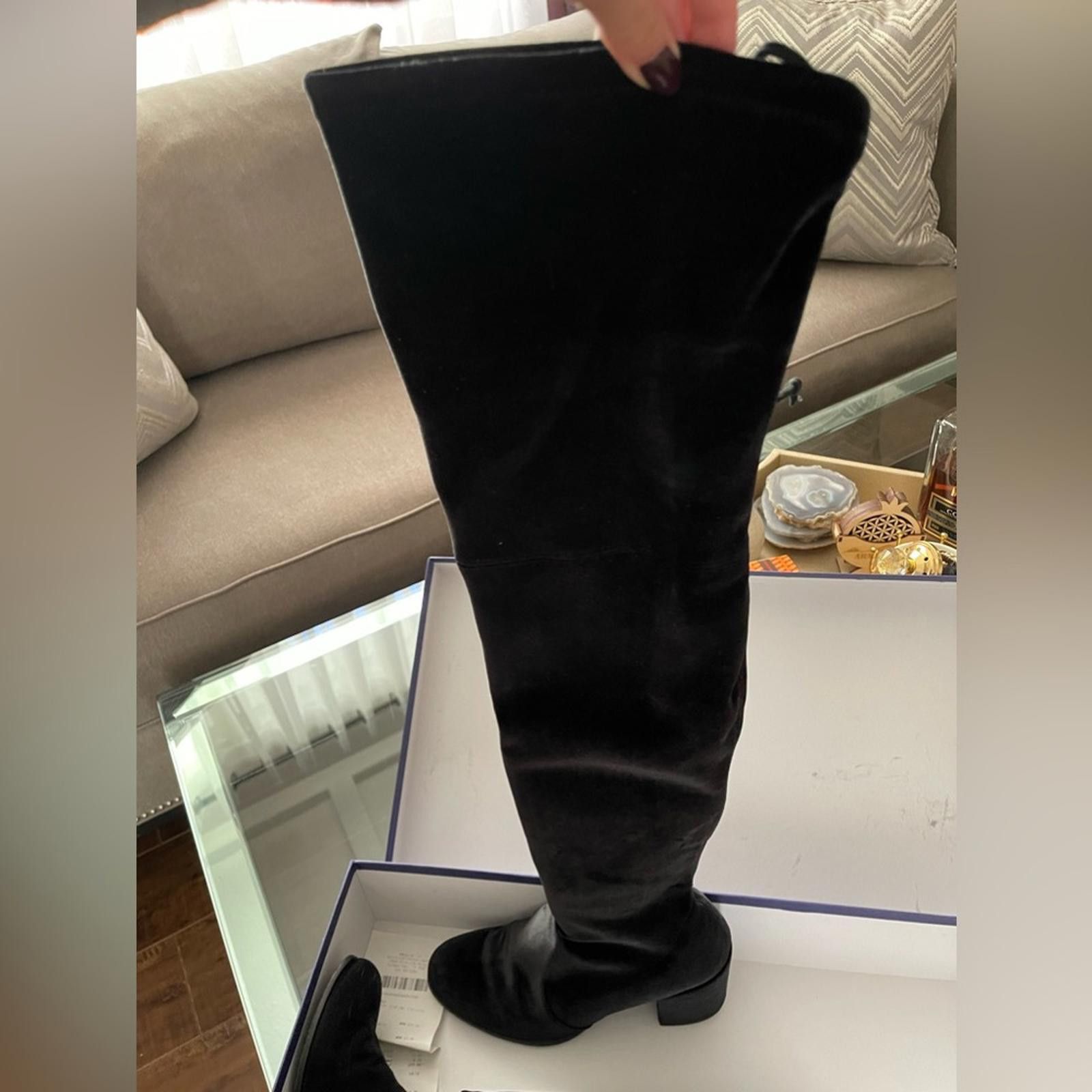 Stuart Weitzman Stuart Weitzman velour over the knee boots Size US 7.5 / IT 37.5 - 1 Thumbnail