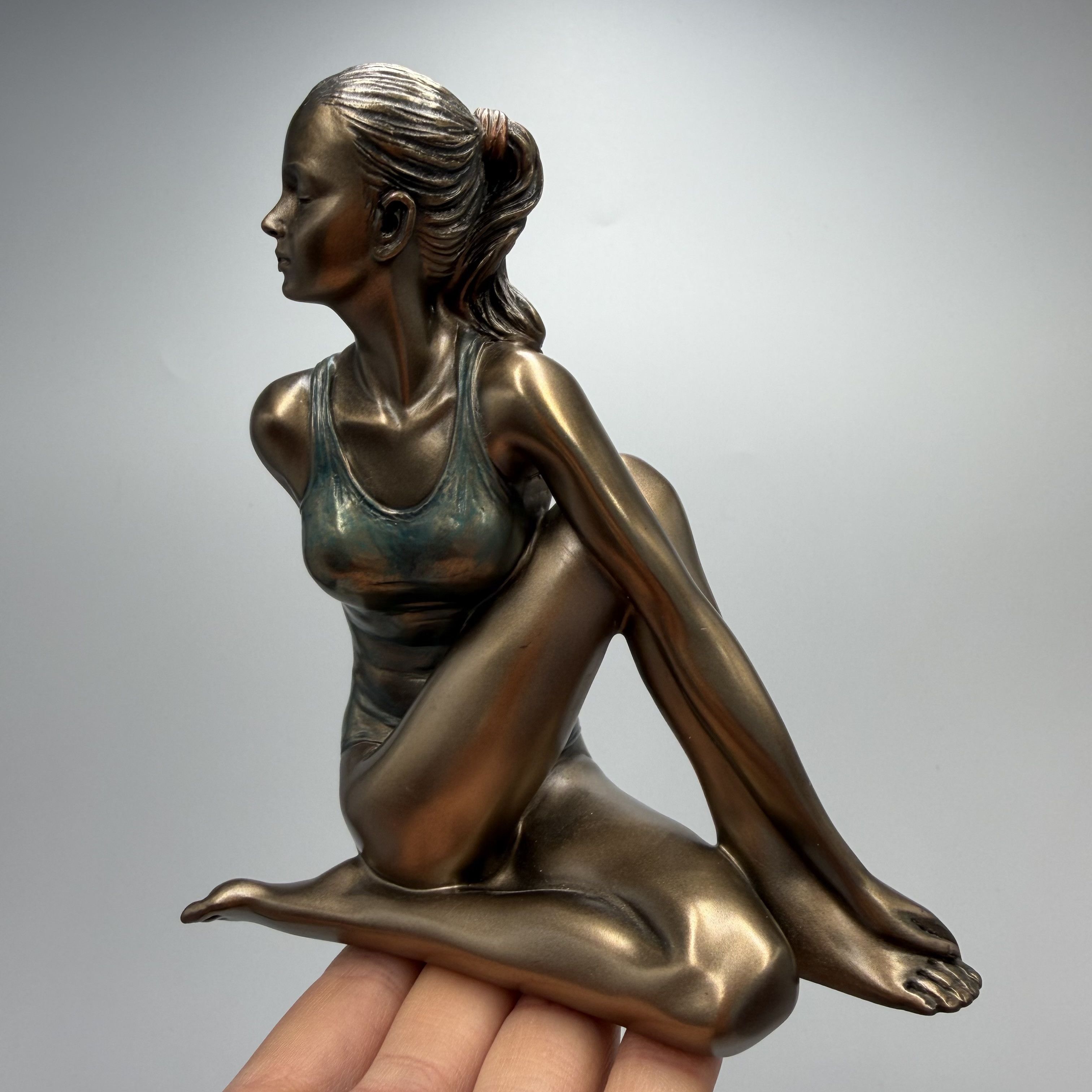 Other Yogini Statue Bronze Finish Yoga Woman Figurine 13 cm Size ONE SIZE - 4 Thumbnail