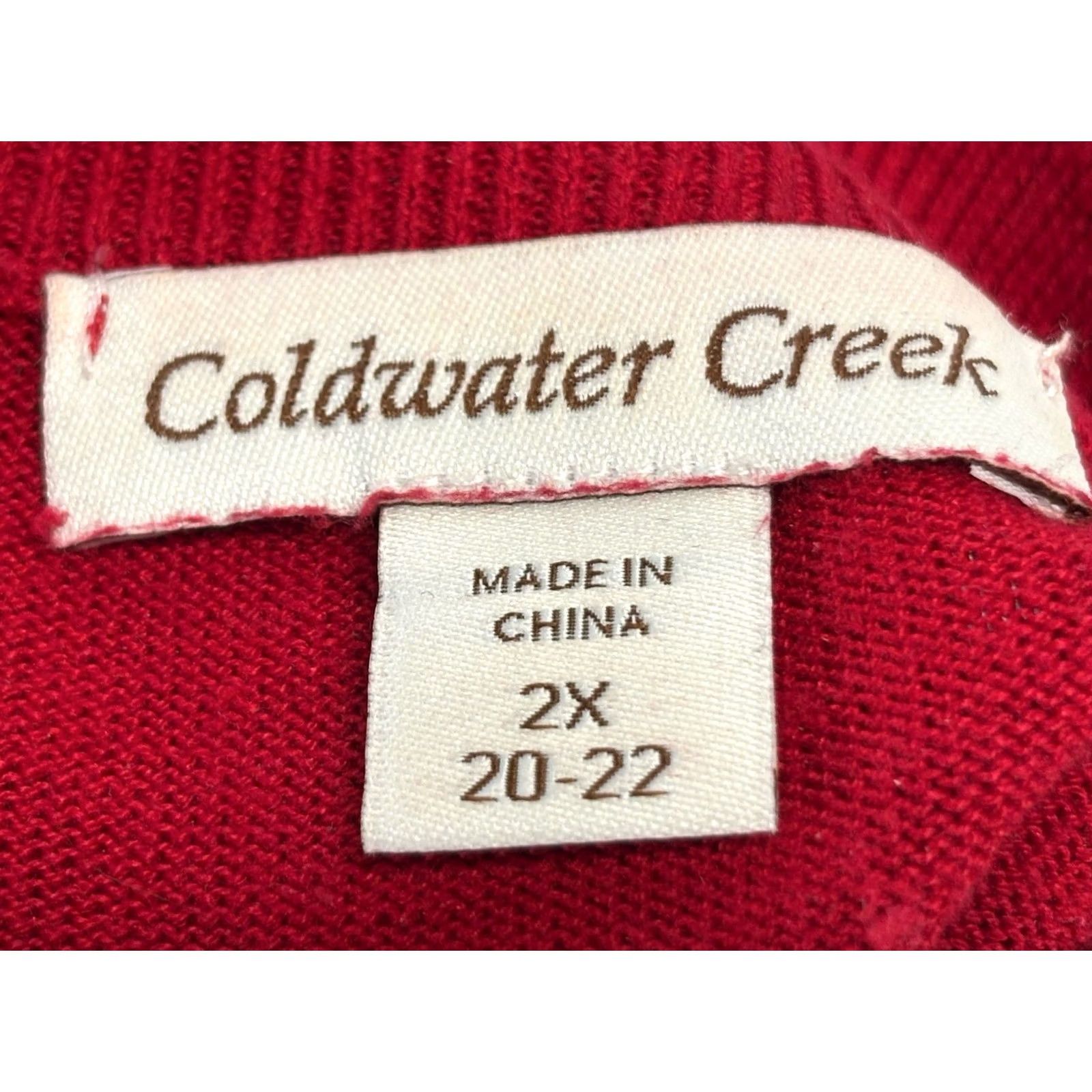 Coldwater Creek Coldwater Creek Cardigan Sweater Twin Set Women’s 2X Plus Red Silk Blend Knit Mock Neck Long Sleeve Solid Vintage: No 2 Pc Set Womens Size XXL / US 16-18 / IT 52-54 - 5 Thumbnail