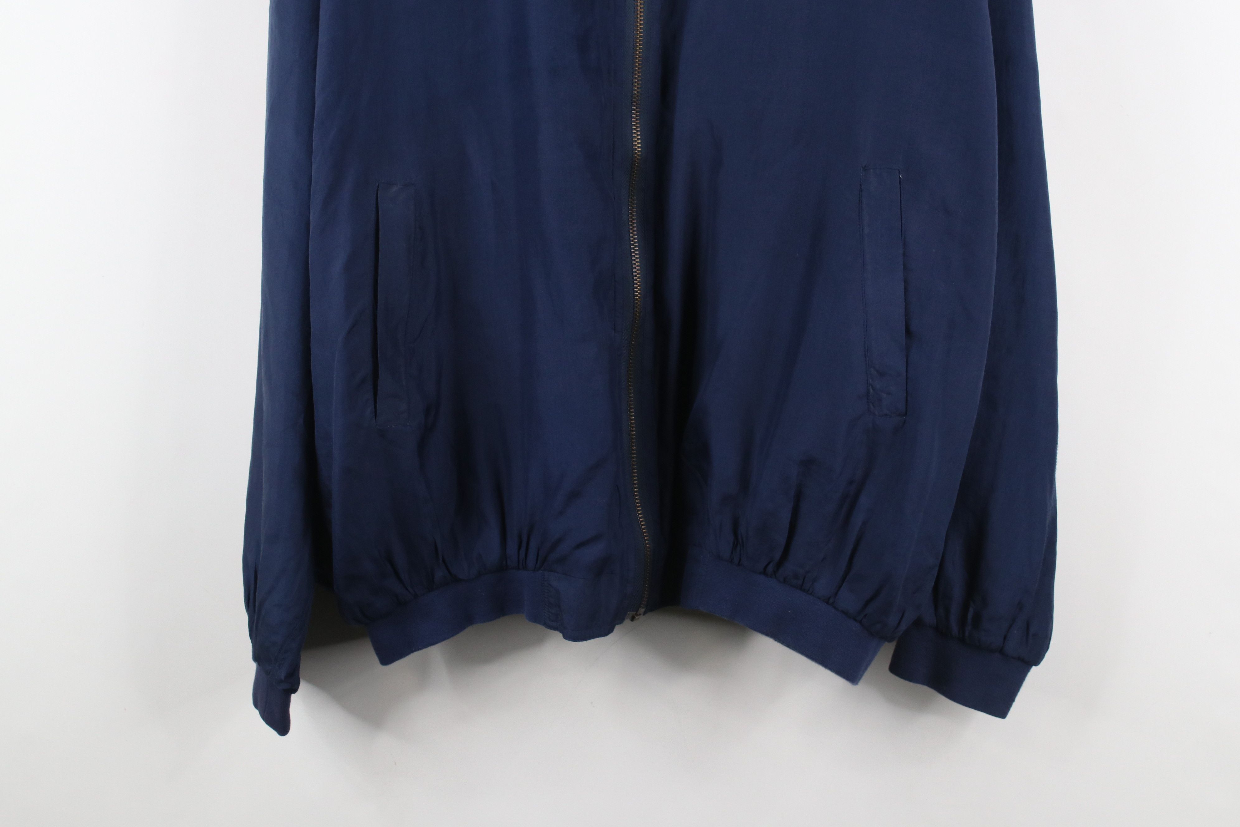 Vintage Vintage 90s Streetwear Silk Full Zip Bomber Jacket Navy Blue Size US L / EU 52-54 / 3 - 3 Thumbnail
