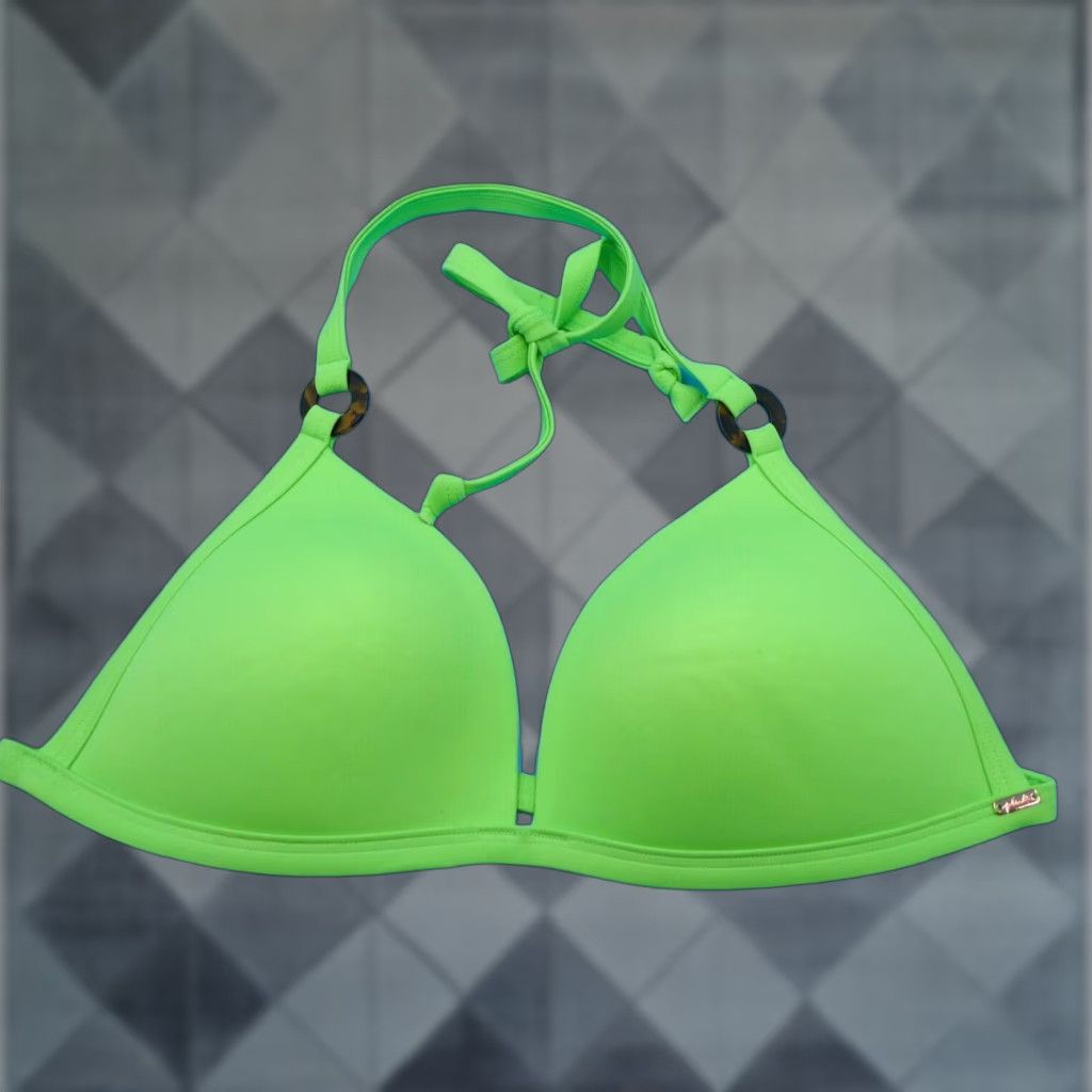 Victorias Secret XL Green Halter Padded Swim Push Up Bikini Top Swimwear  Beach