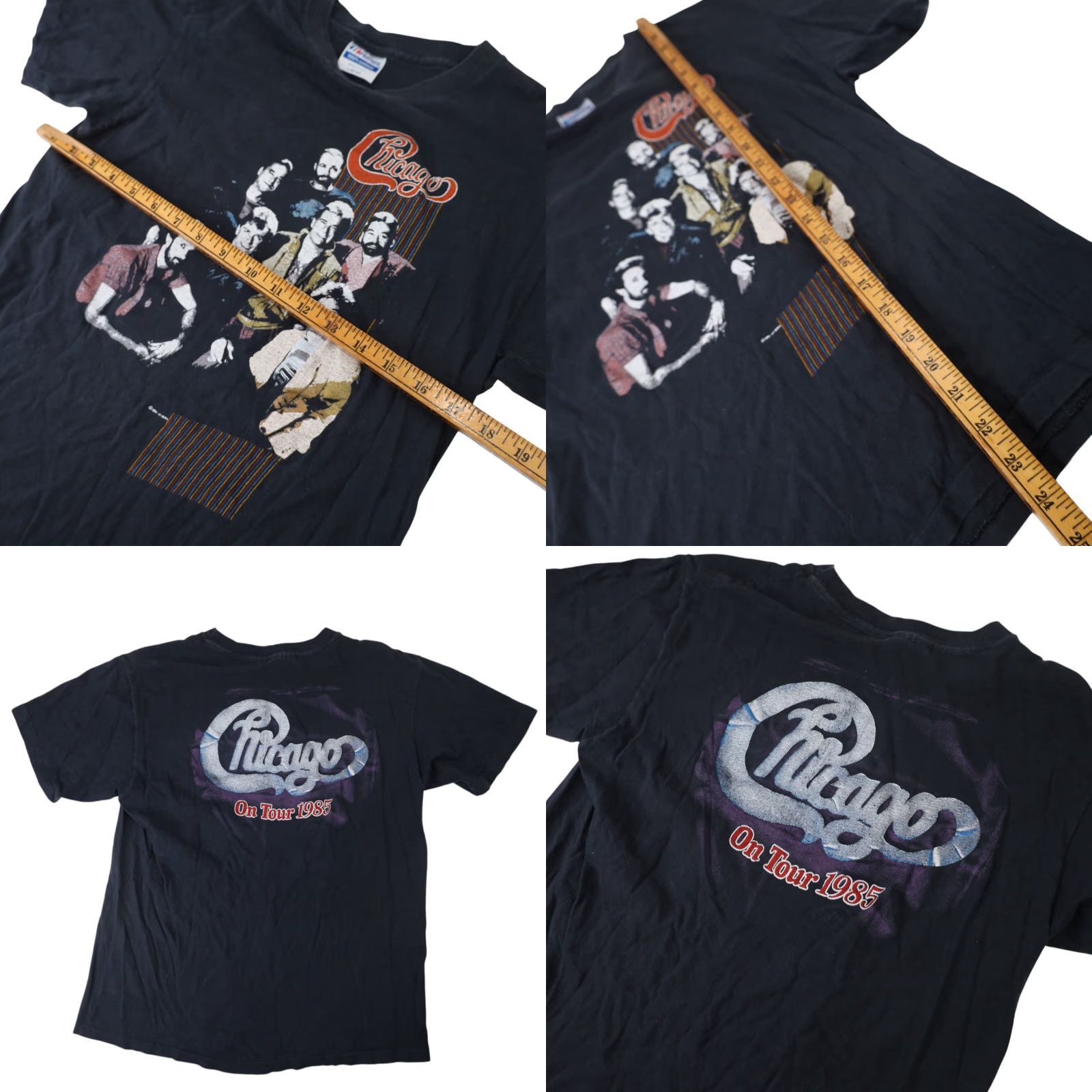 Vintage VINTAGE Chicago On Tour Mens Large Graphic Band Tee Black Men Shirt Size US L / EU 52-54 / 3 - 8 Thumbnail