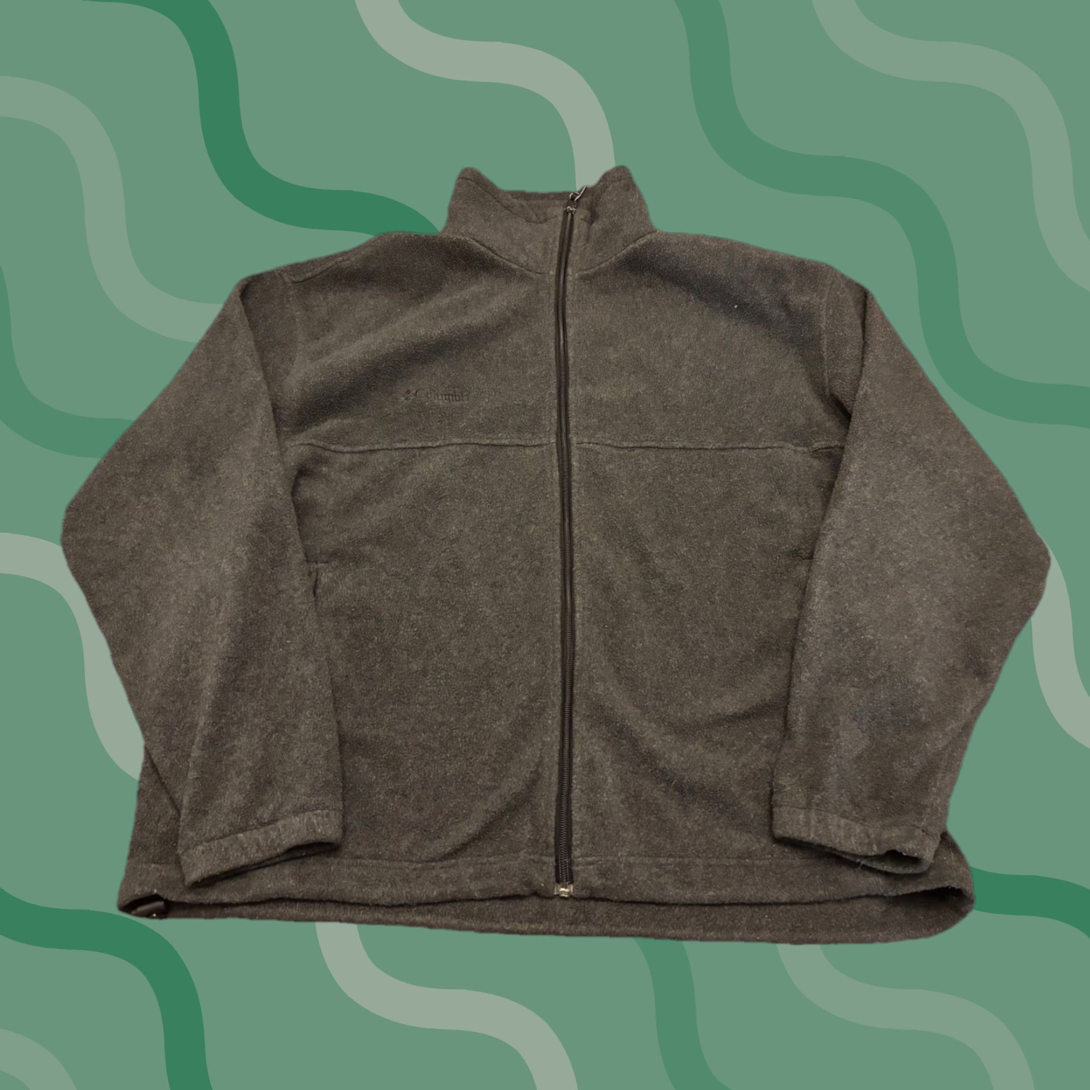 Vintage VINTAGE Columbia Fleece Jacket Mens XL Gray Full Zip Windbreaker Mid-Length Jacket/Coat Size US XL / EU 56 / 4 - 1 Thumbnail