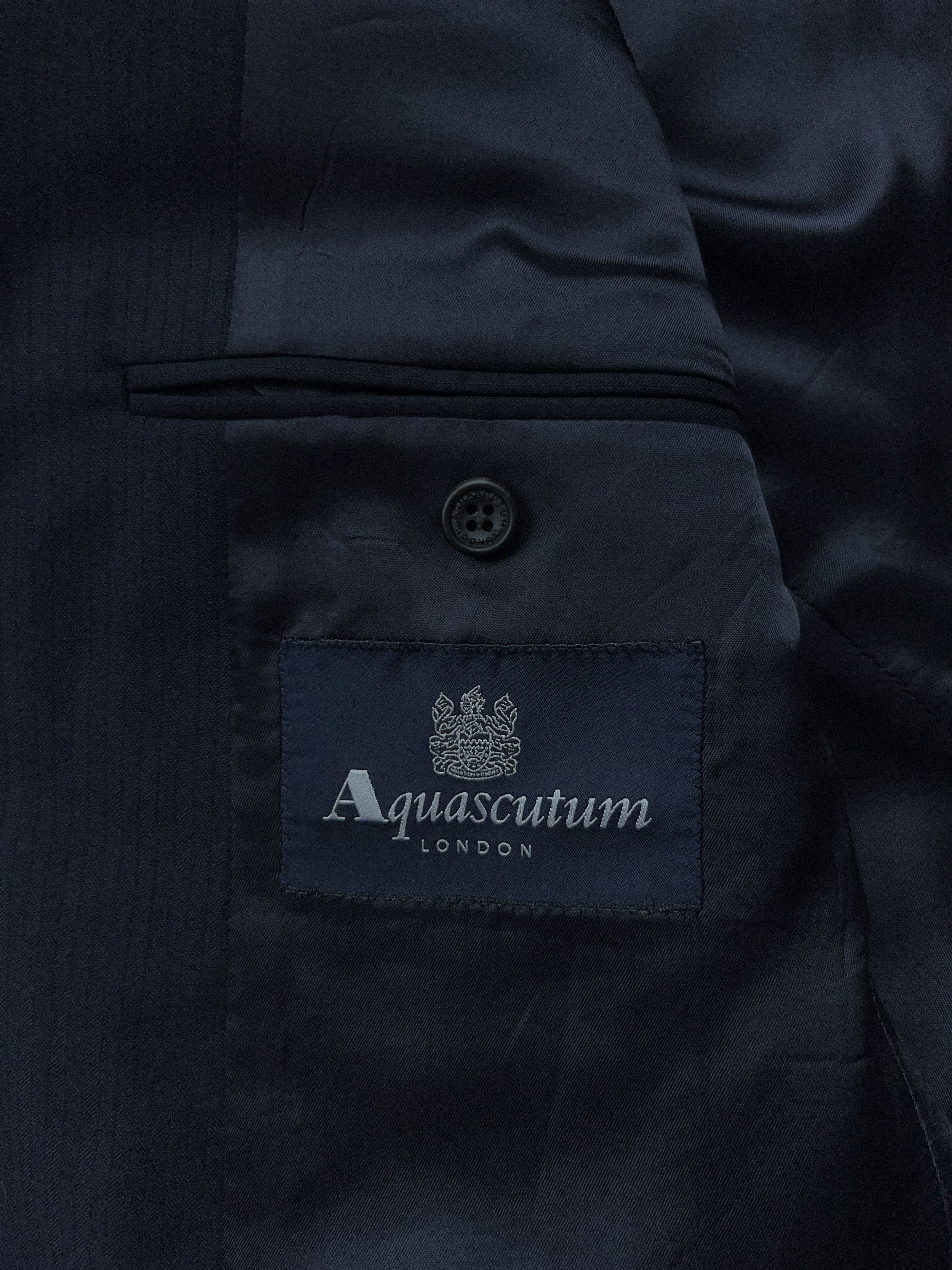 Aquascutum × Designer London Suit 2 Piece Blazer Sport Coat Pants Trousers 42L 52L Size 42L - 11 Thumbnail