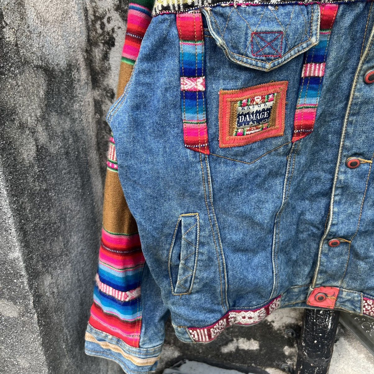 Japanese Brand “RARE” PATCHWORK HEAVY DENIM JACKET Size US XL / EU 56 / 4 - 6 Thumbnail