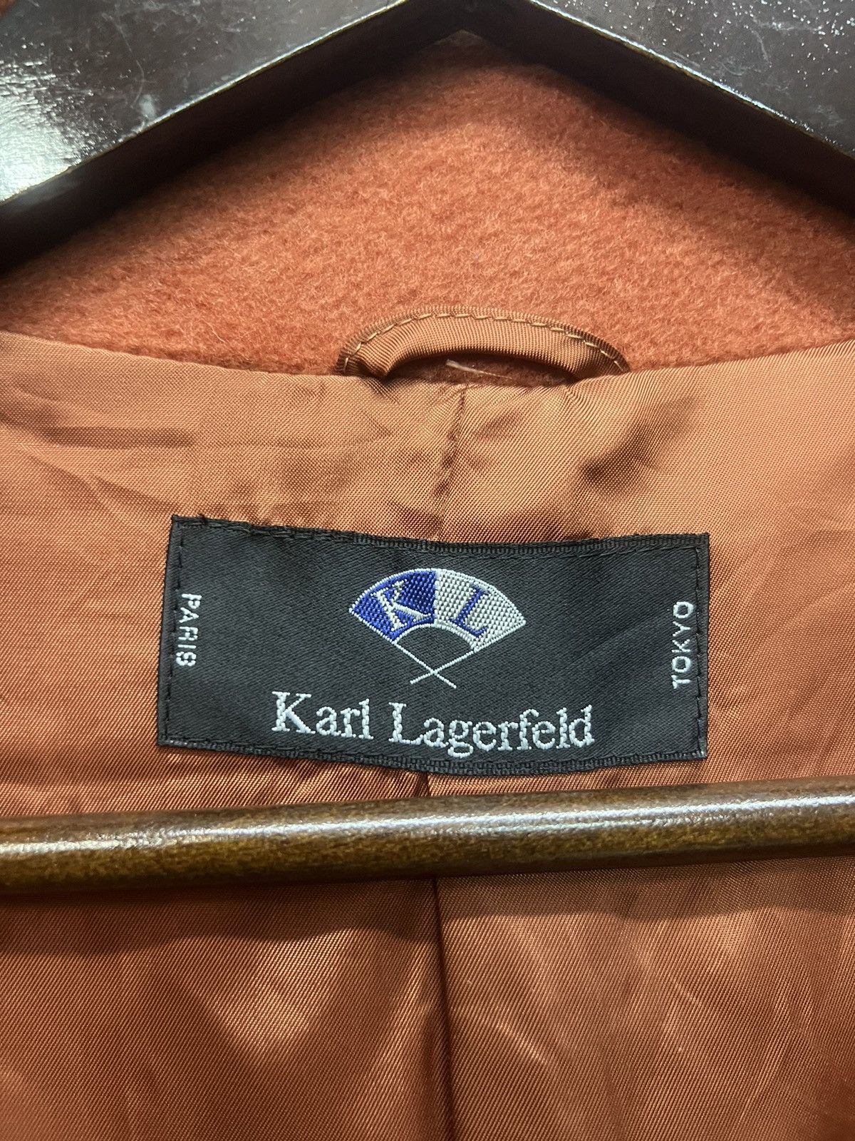 Karl Lagerfeld KARL LAGERFELD ORANGE WOOL LONG COAT Size XL / US 12-14 / IT 48-50 - 9 Thumbnail