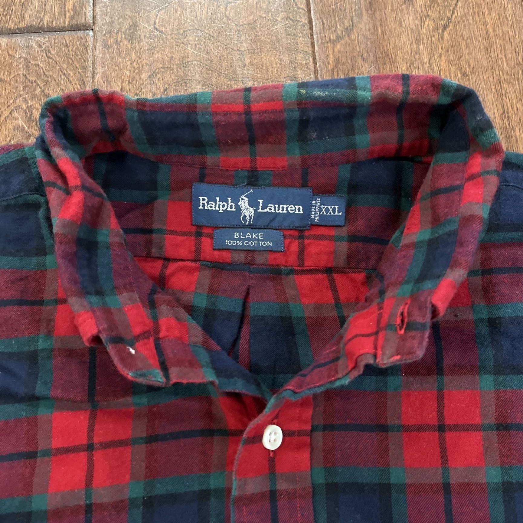 Ralph Lauren Ralph Lauren Polo Long Sleeve Blake Plaid Flannel Shirt Men's XXL Red Cotton Button-Up 90s Classic Retro All Seasons Size US XXL / EU 58 / 5 - 2 Thumbnail