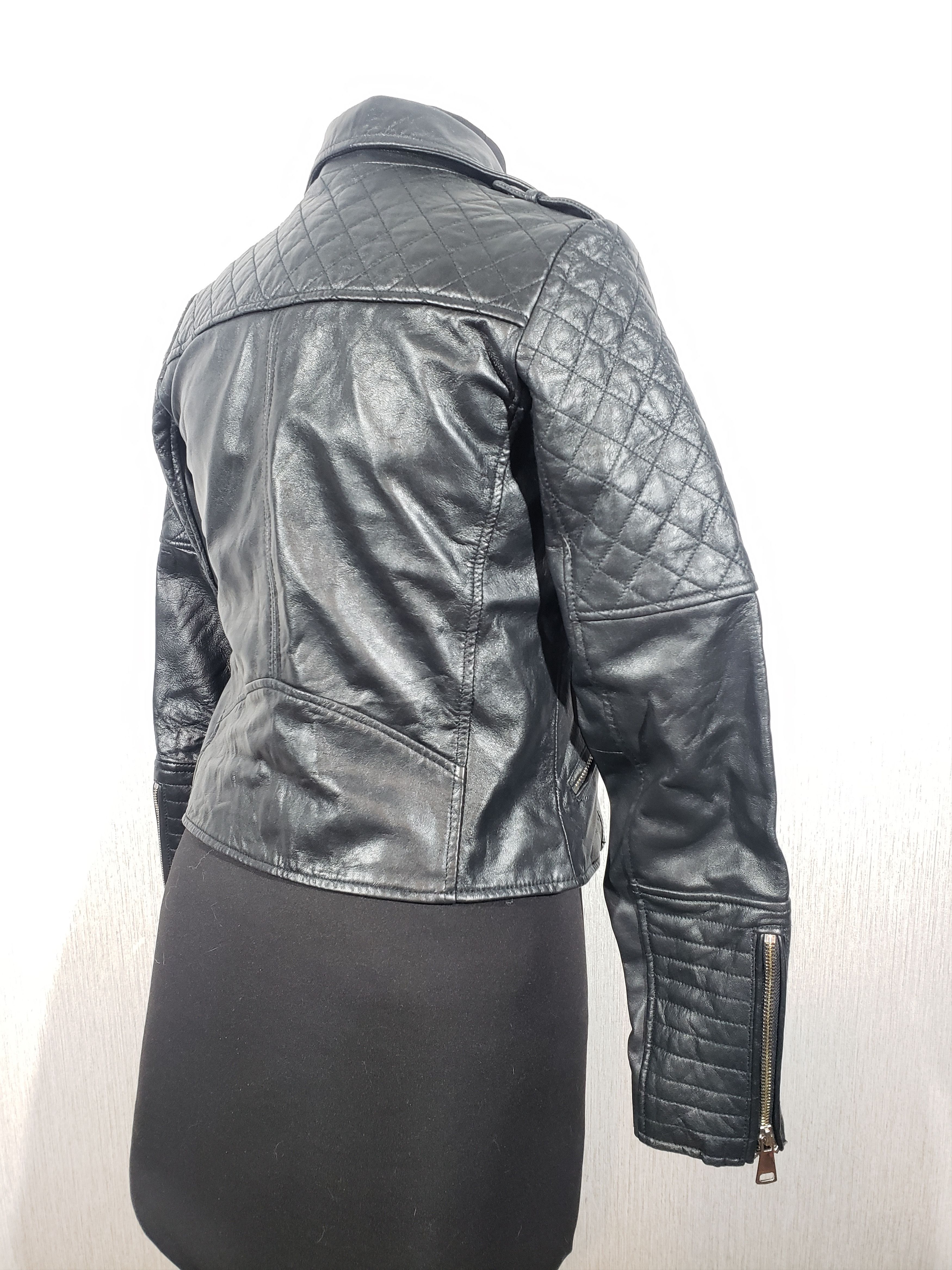 River Island Biker black women's leather jacket. Size S / US 4 / IT 40 - 6 Thumbnail