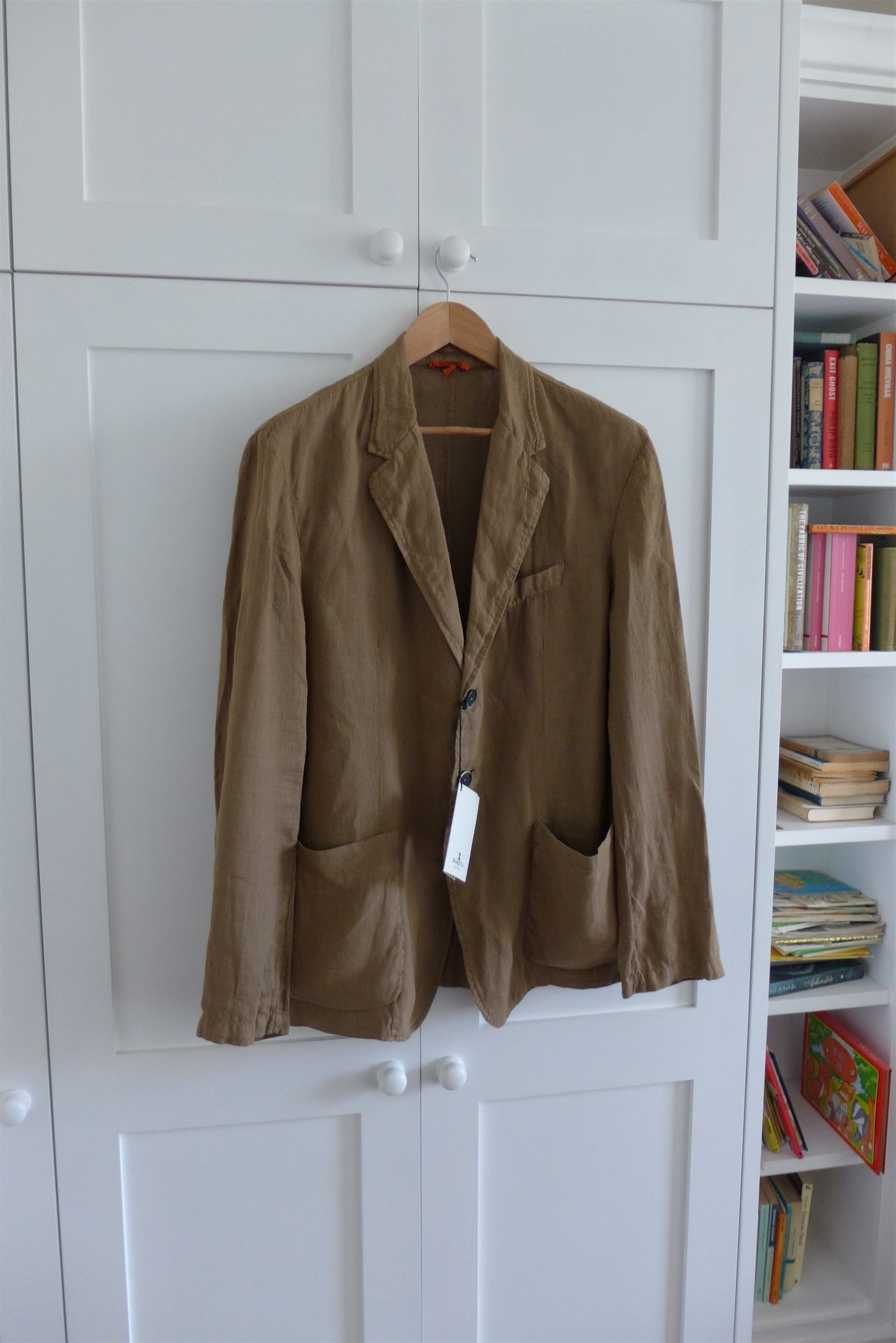 image of Barena Pieoro Tolino Jacket - Brown Linen, Men's (Size Large)