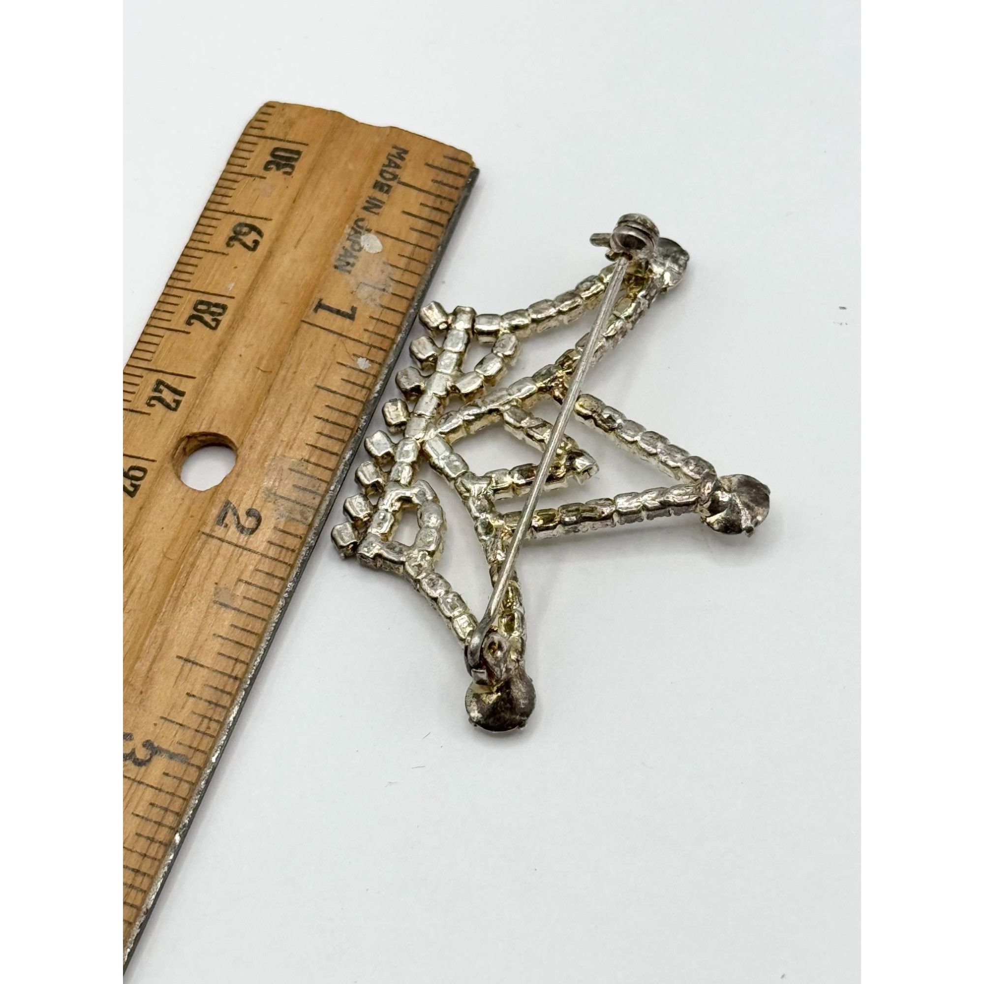 Vintage Vintage glass rhinestone crown brooch pin Size ONE SIZE - 4 Thumbnail