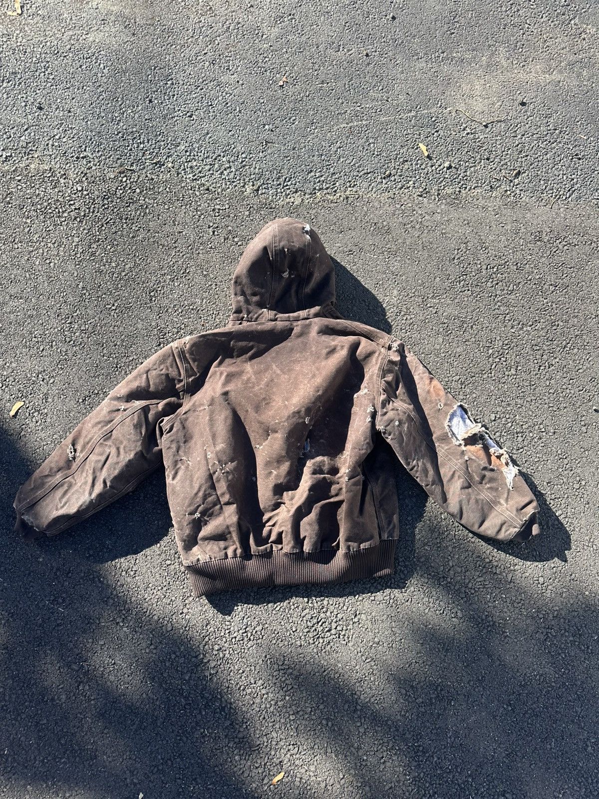 Carhartt XL Thrashed Carhartt Jacket Brown Workwear Faded Size US XL / EU 56 / 4 - 2 Thumbnail