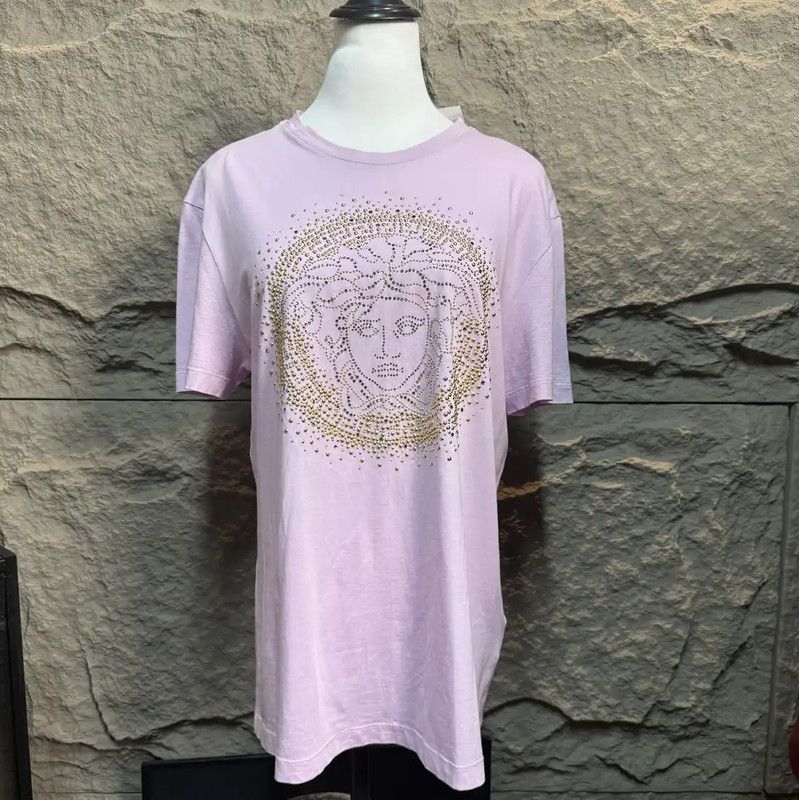 Versace Versace Pink Cotton Women's T-Shirt 0089 Size S / US 4 / IT 40 - 1 Thumbnail