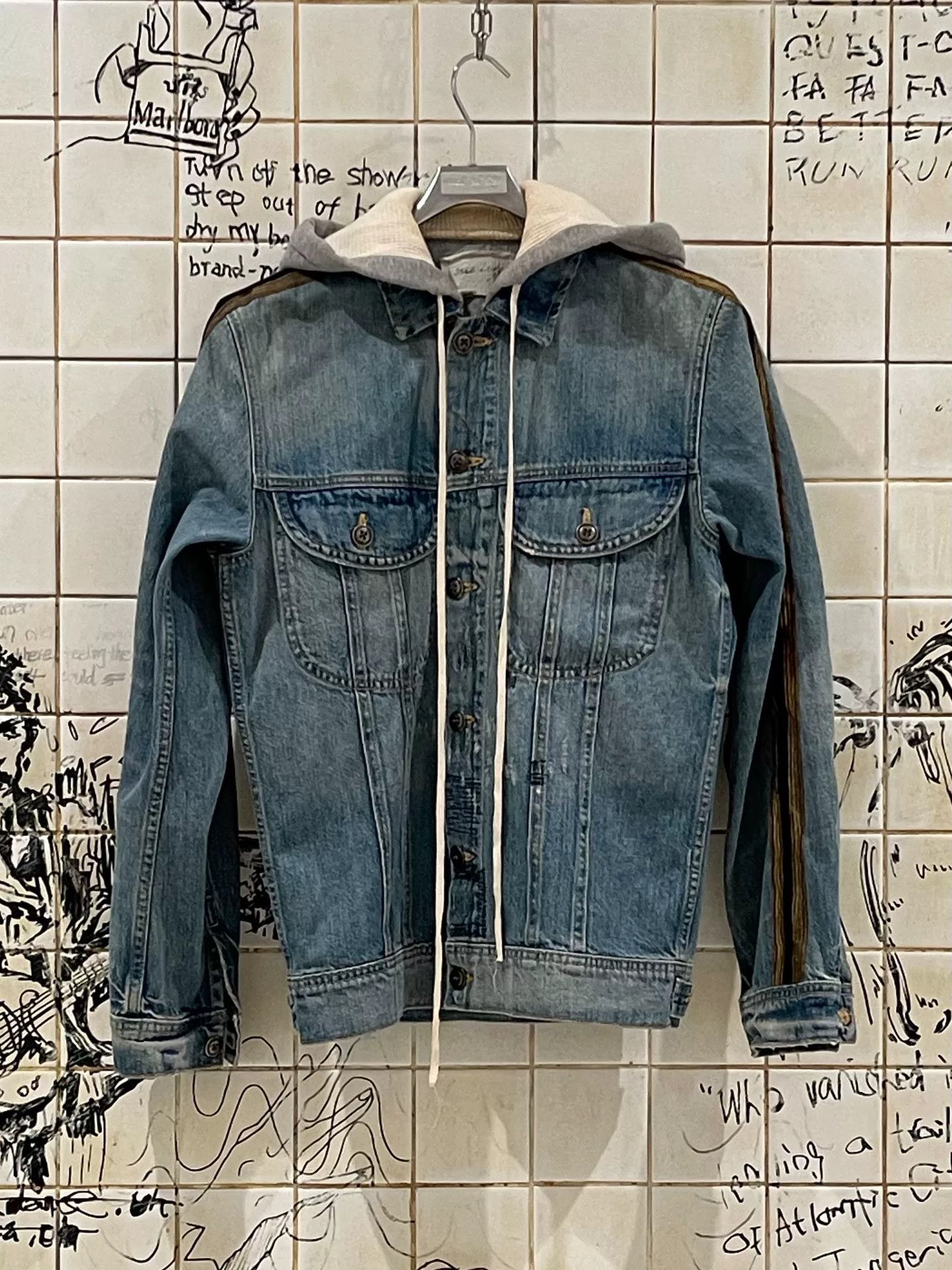 Greg Lauren Greg Lauren Layered Hooded Denim Jacket Size US M / EU 48-50 / 2 - 1 Thumbnail