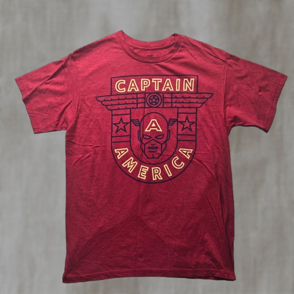 Vintage Marvel Comics Captain America Shirt Adult M Medium Red Graphic Short Sleeve Mens Size US M / EU 48-50 / 2 - 1 Thumbnail