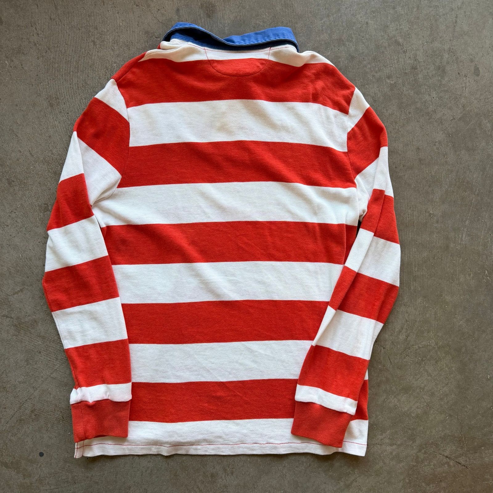 Polo Ralph Lauren Polo Ralph Lauren Orange Striped Rugby L/S Size US L / EU 52-54 / 3 - 3 Thumbnail
